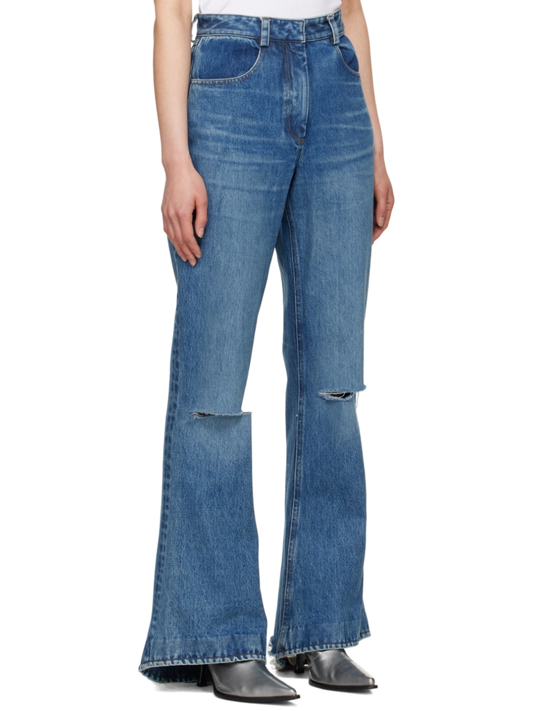 Blue Distressed Jeans - 2