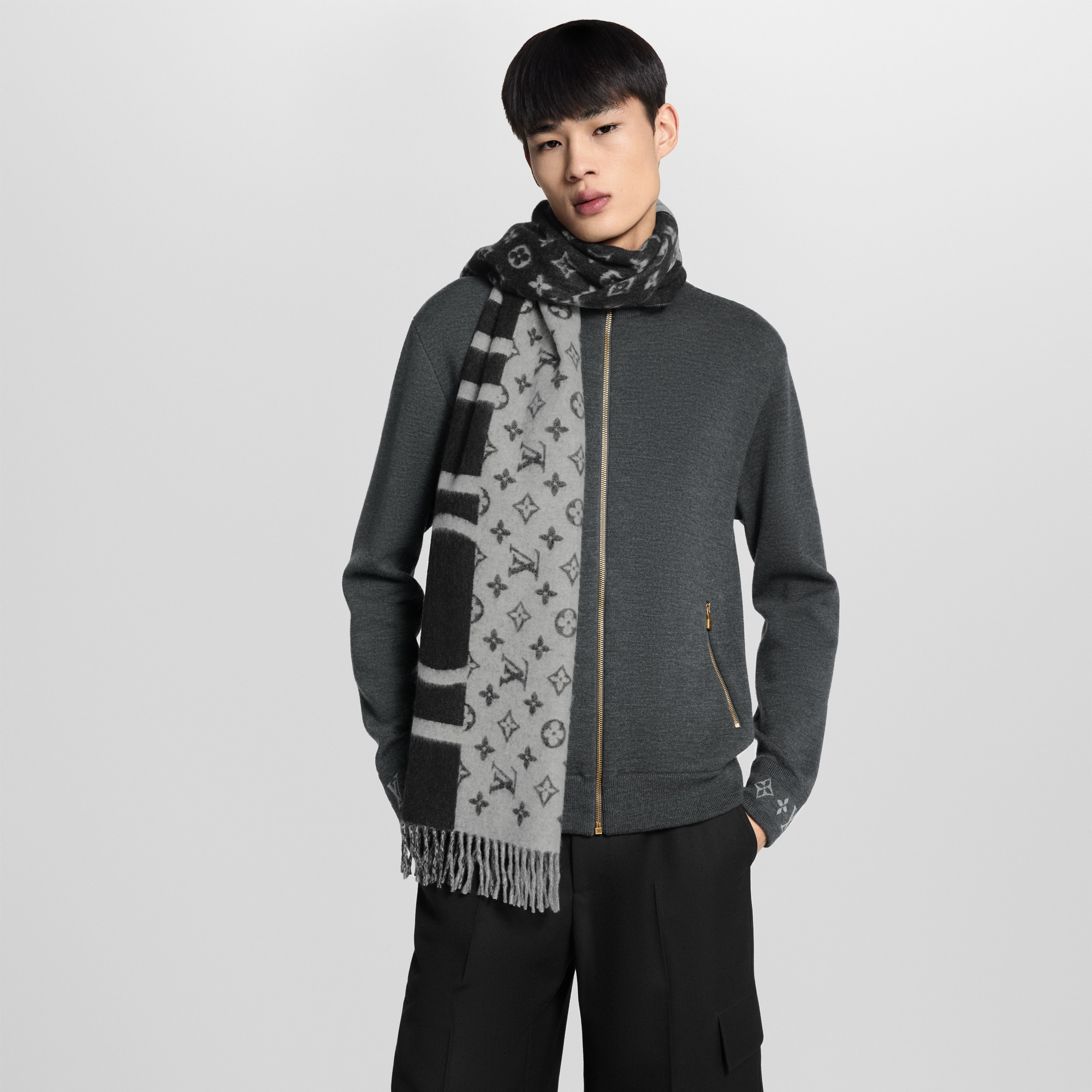 Monogram Split Scarf 8