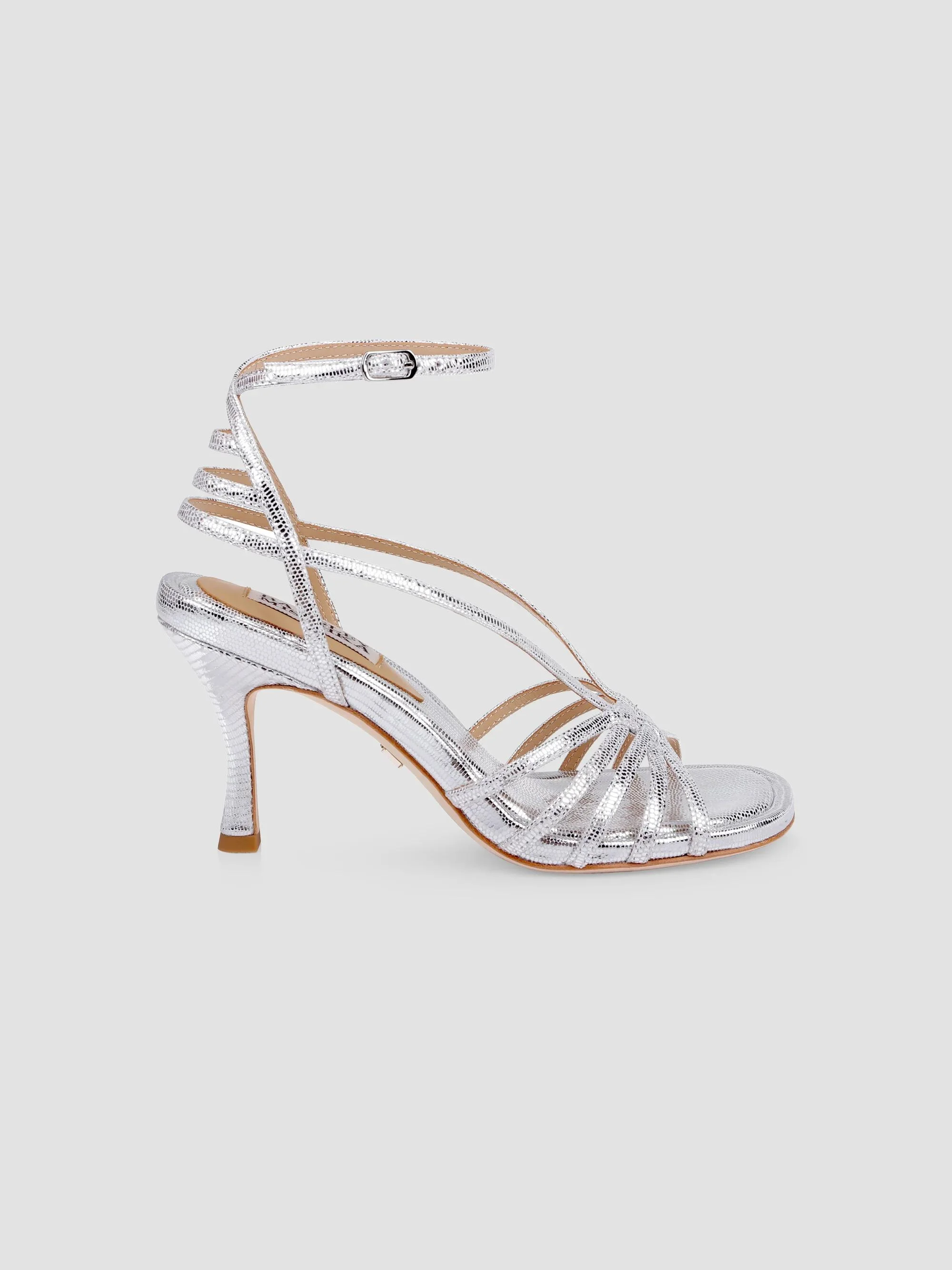 Women's Russel II 80MM Leather Sandals - Silver Lizard - 1