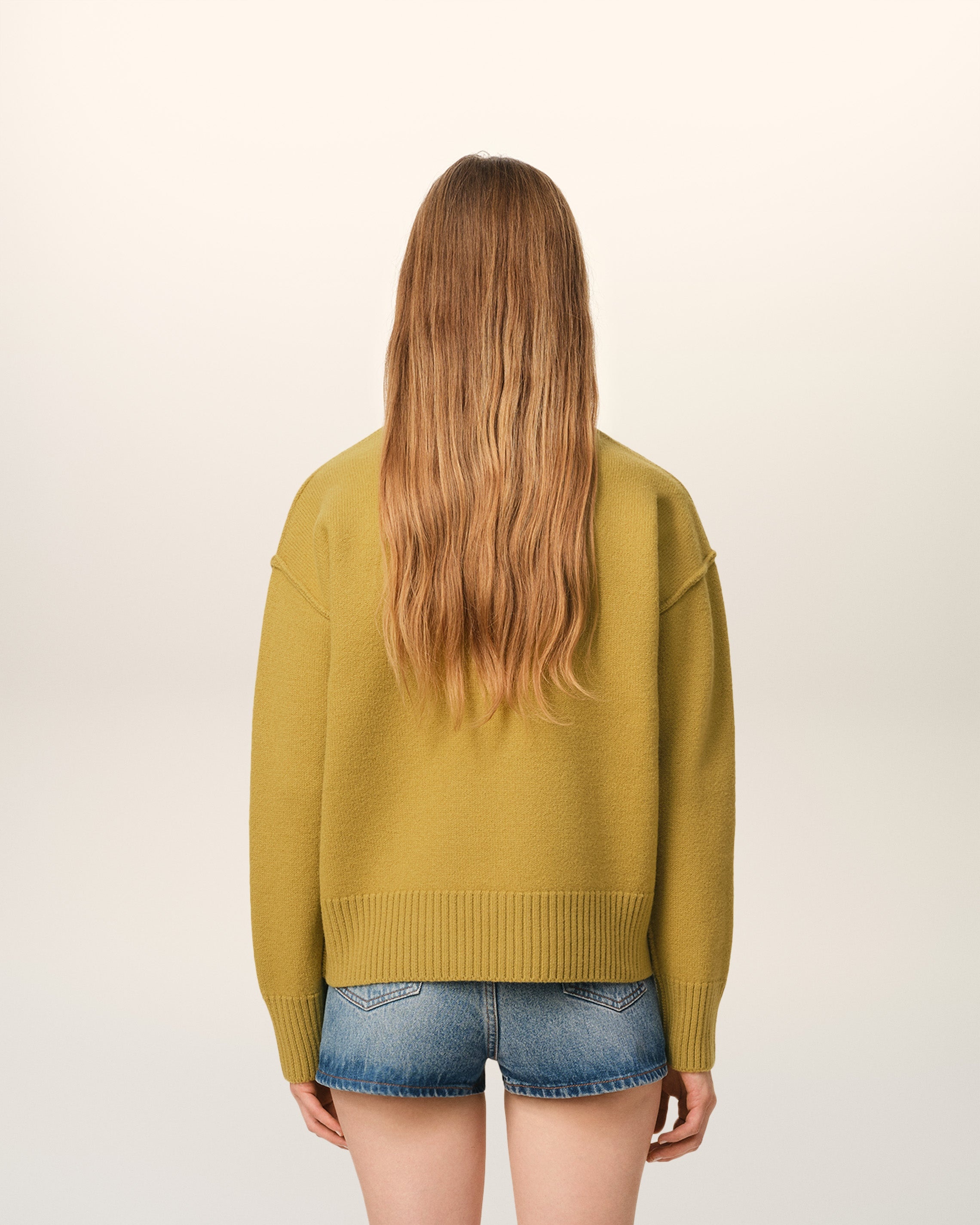 MUSTARD WOOL AMI DE COEUR POLO - 5