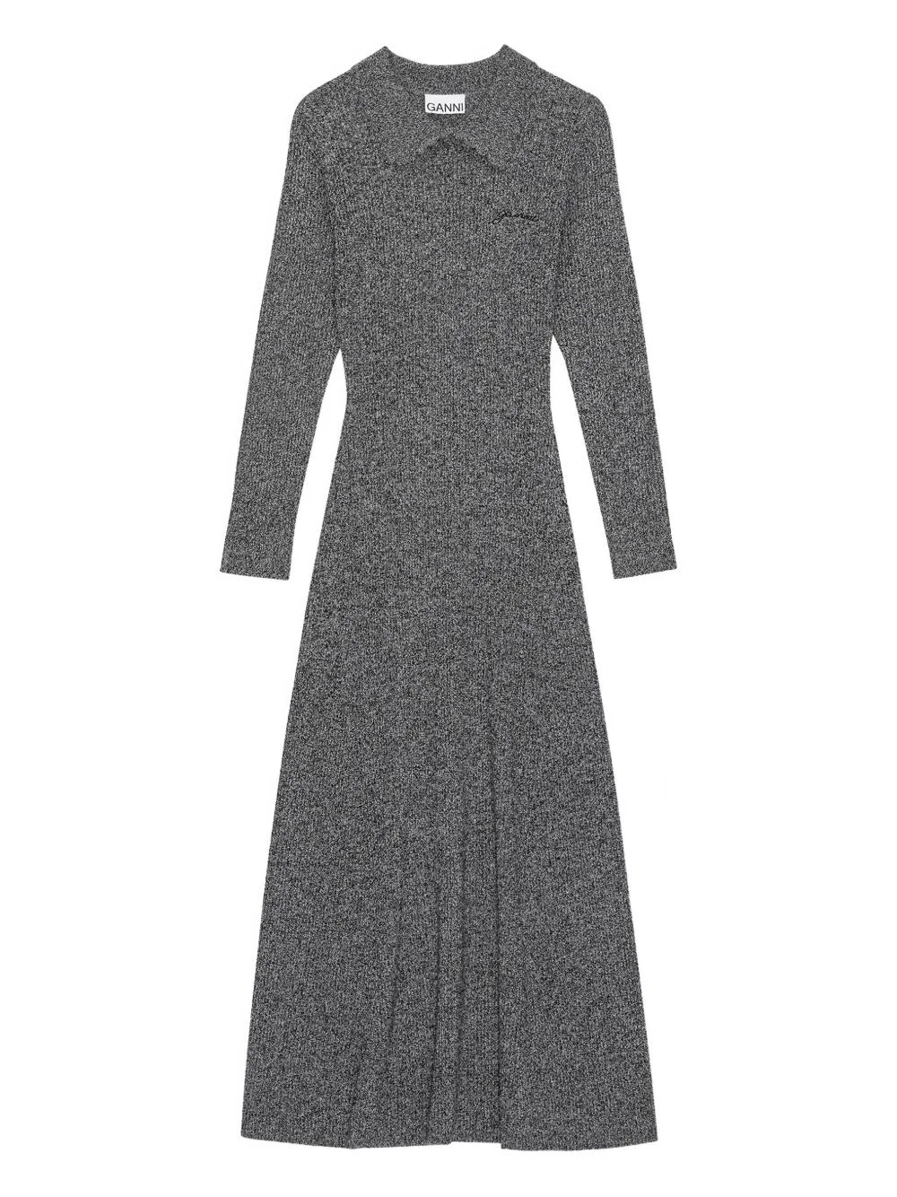 long sleeve collared maxi dress - 1