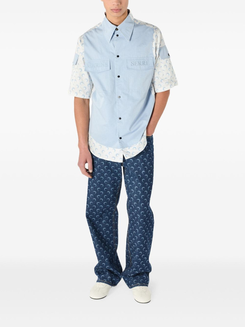 Marine Serre contrasted moon short sleeve shirt outlook