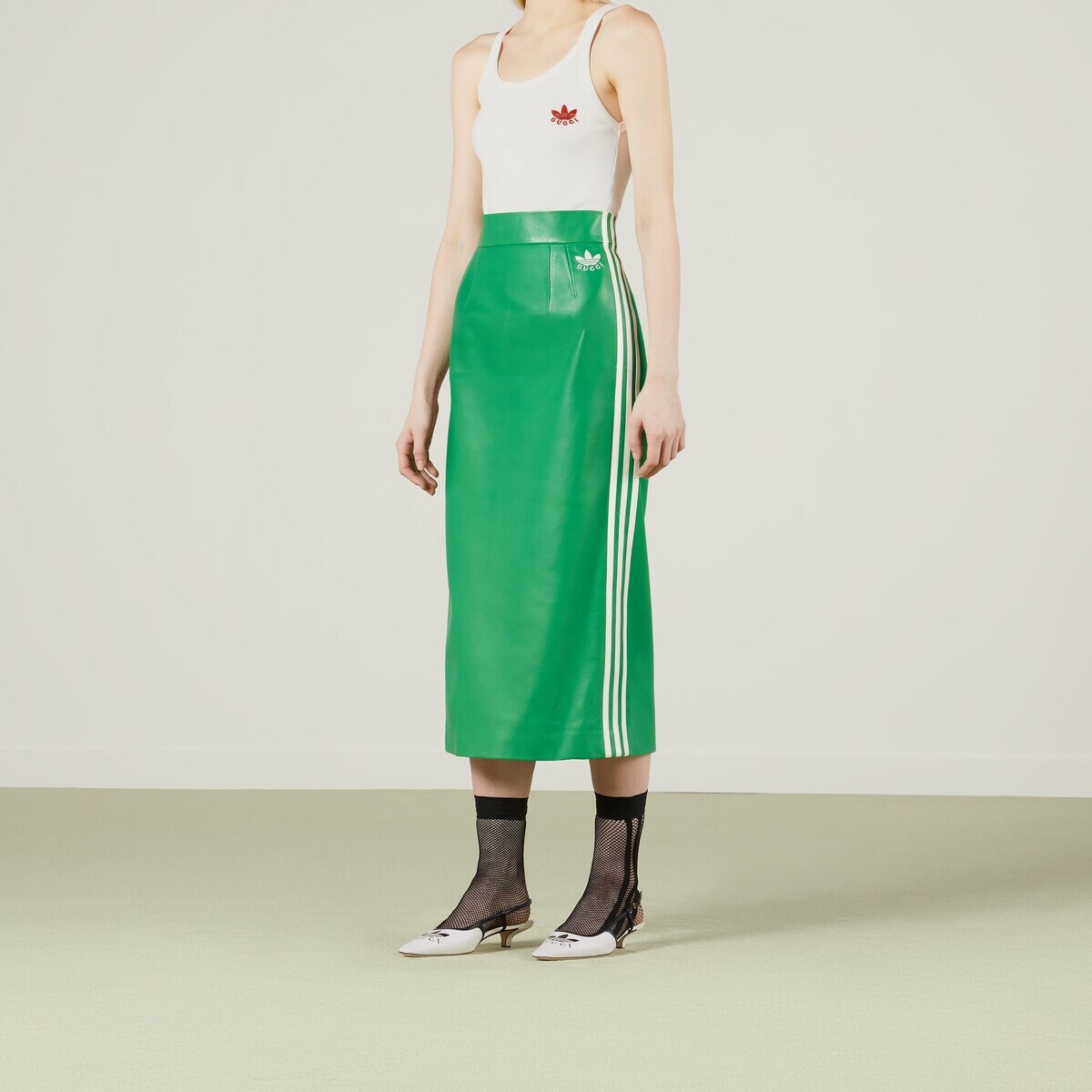 adidas x Gucci zip leather skirt - 6