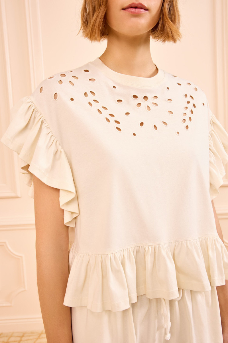 ULLA JOHNSON Mariana SS Top with Peplum outlook