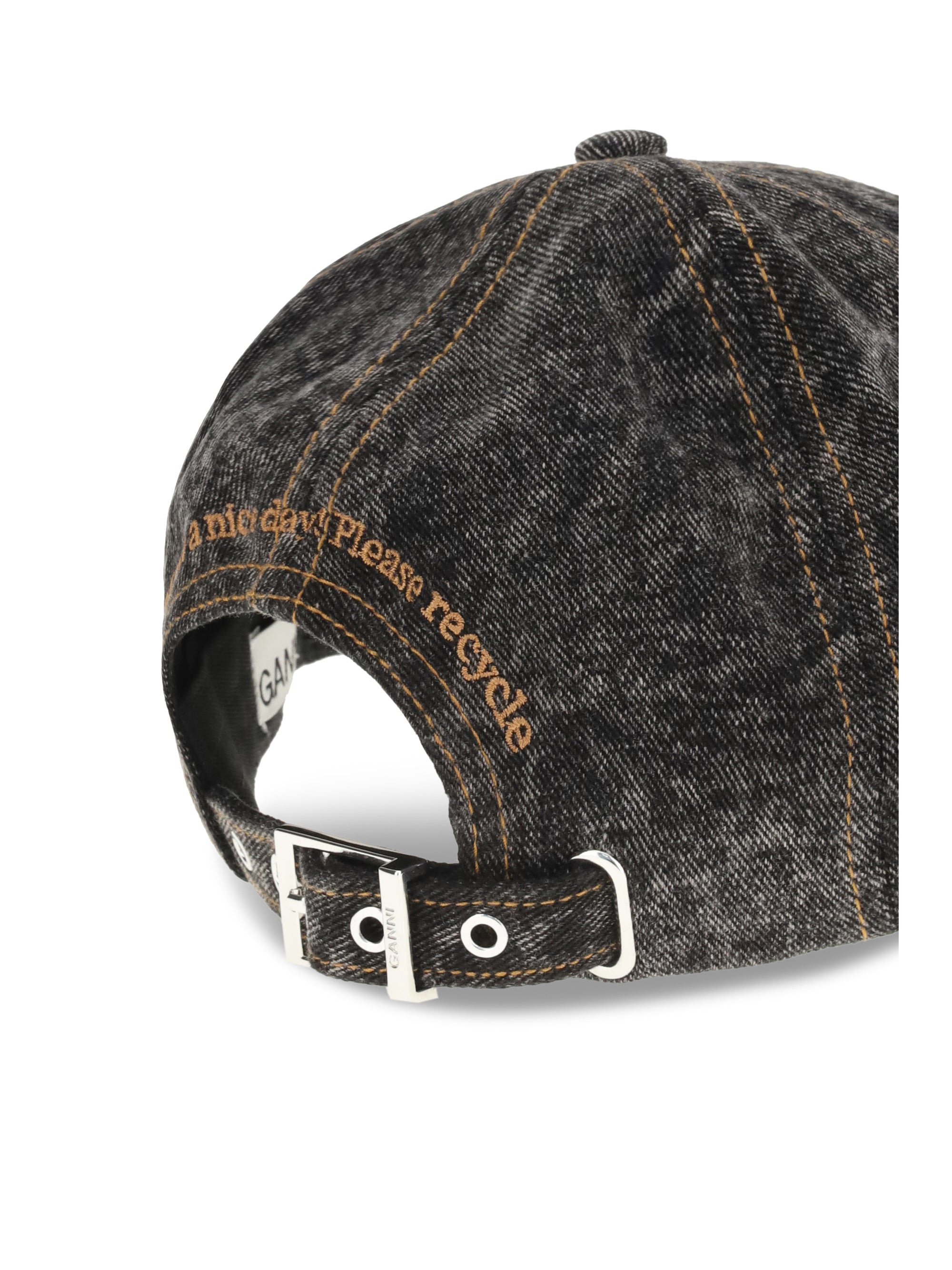 Ganni Women Denim Cotton Washed Cap - 3