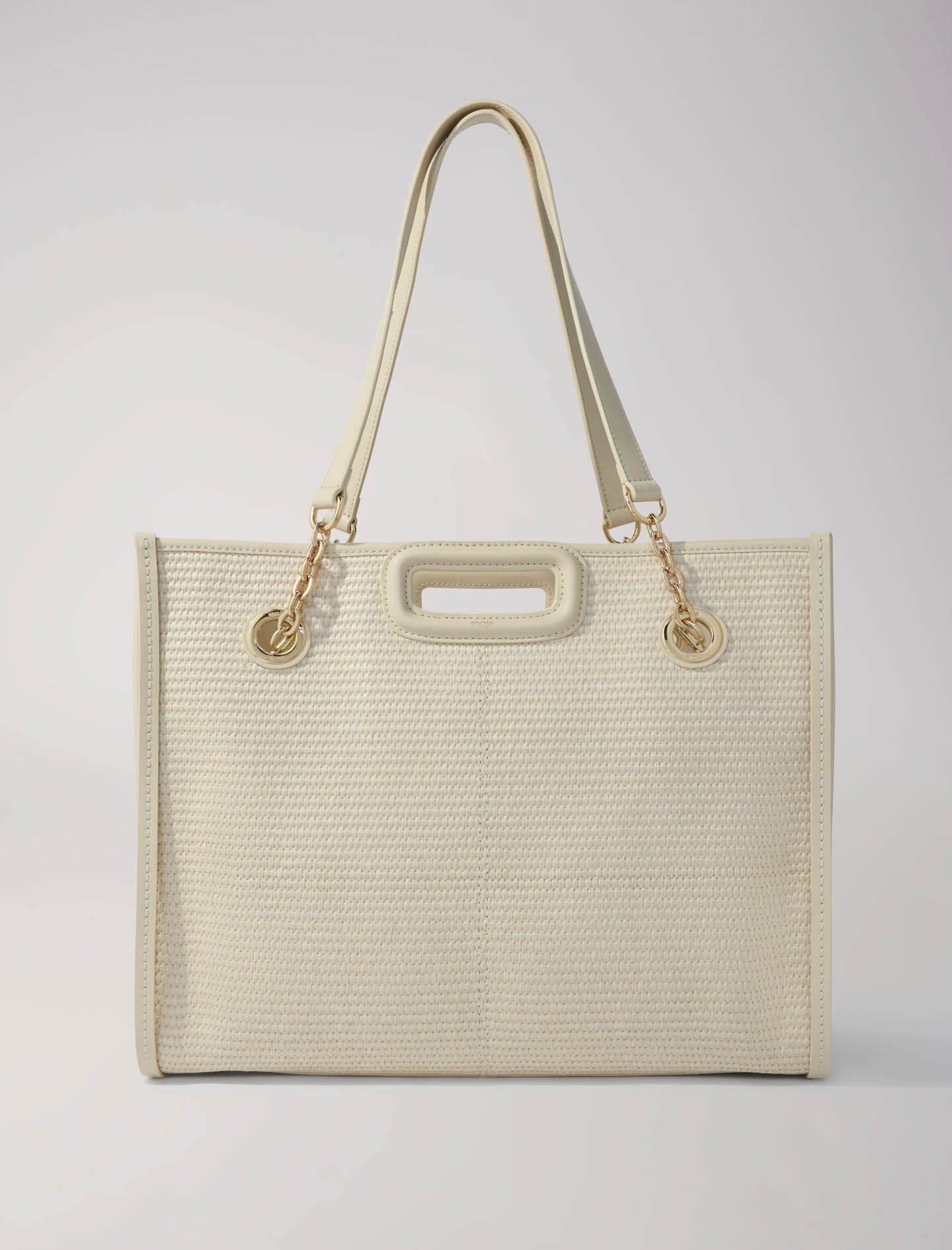 Raffia-effect textile tote bag - 7