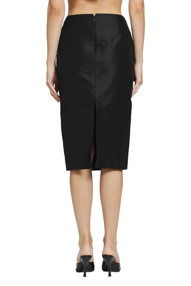 Fine Silk Faille Midi Skirt 3