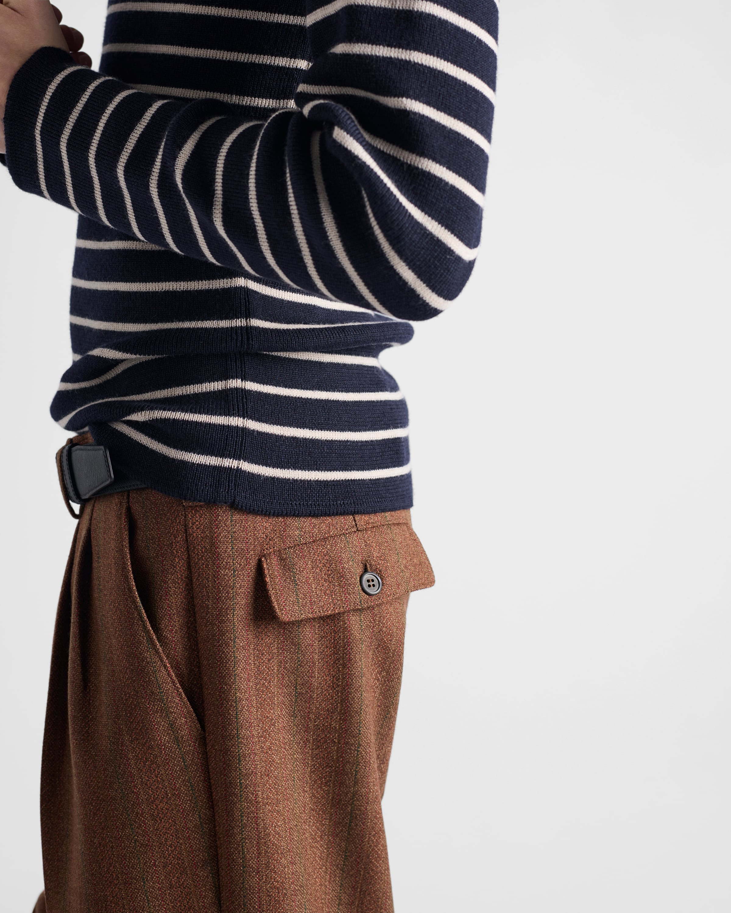 Wool pinstripe pants - 3