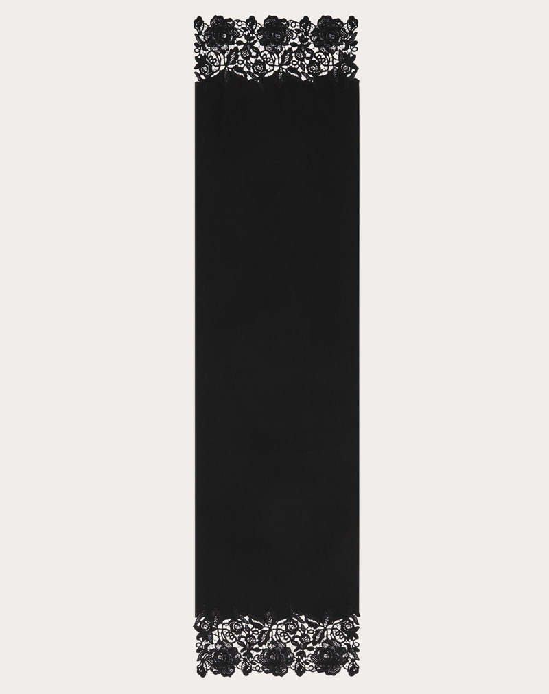WOOL AND CASHMERE LACE SCARF WITH MACRAME LACE DETAIL 3