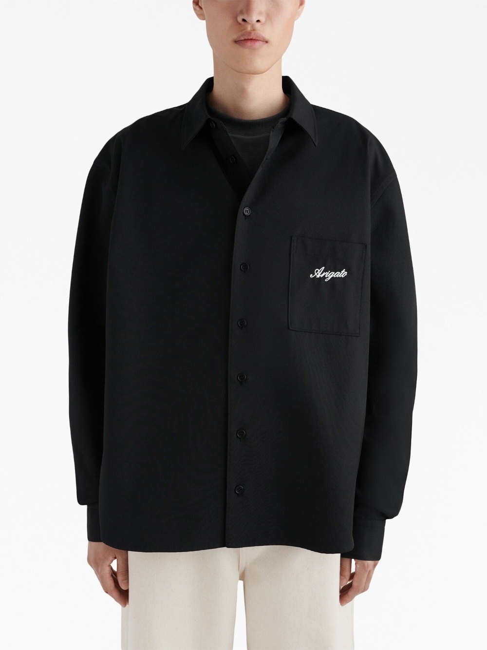 Flow logo-print overshirt - 3
