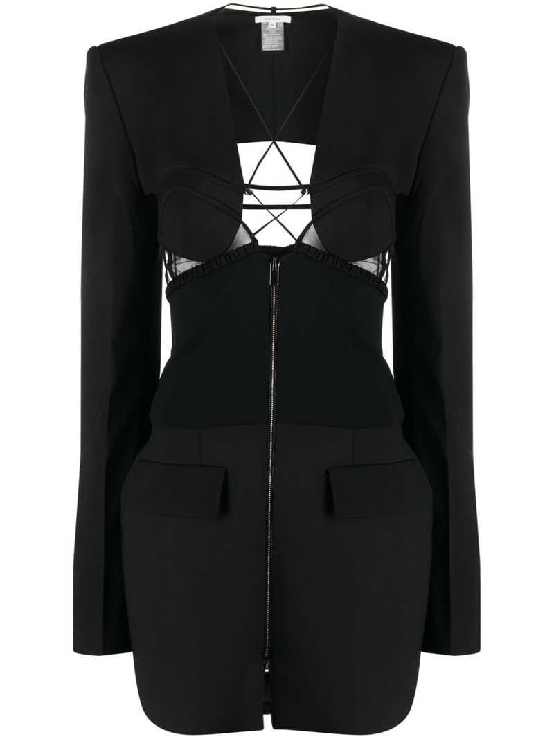 cut-out wool minidress 1