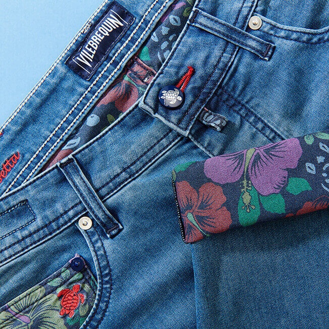 Men Jeans Tropical Turtles - 6
