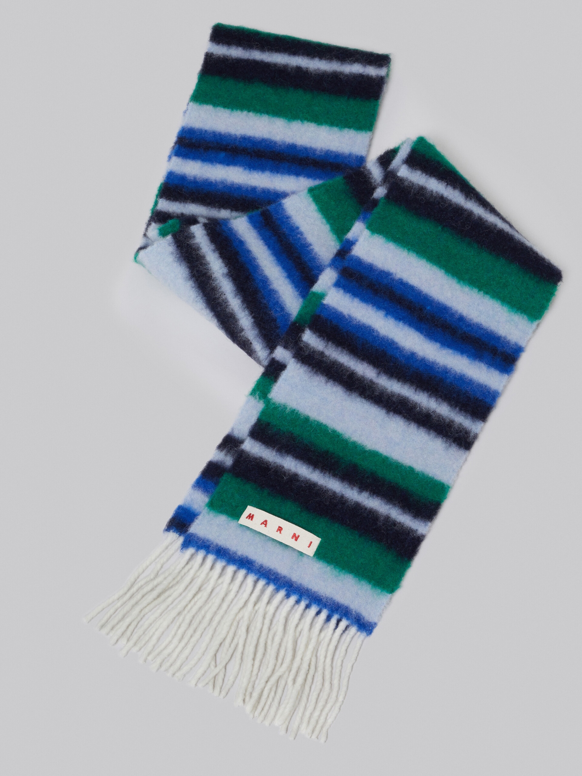 LIGHT BLUE ALPACA AND WOOL SCARF - 3