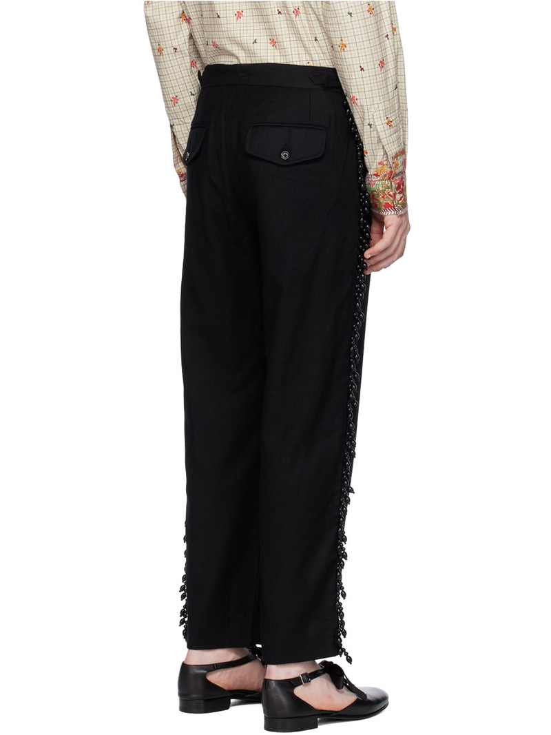 Black Beaded Fringe Trousers 3