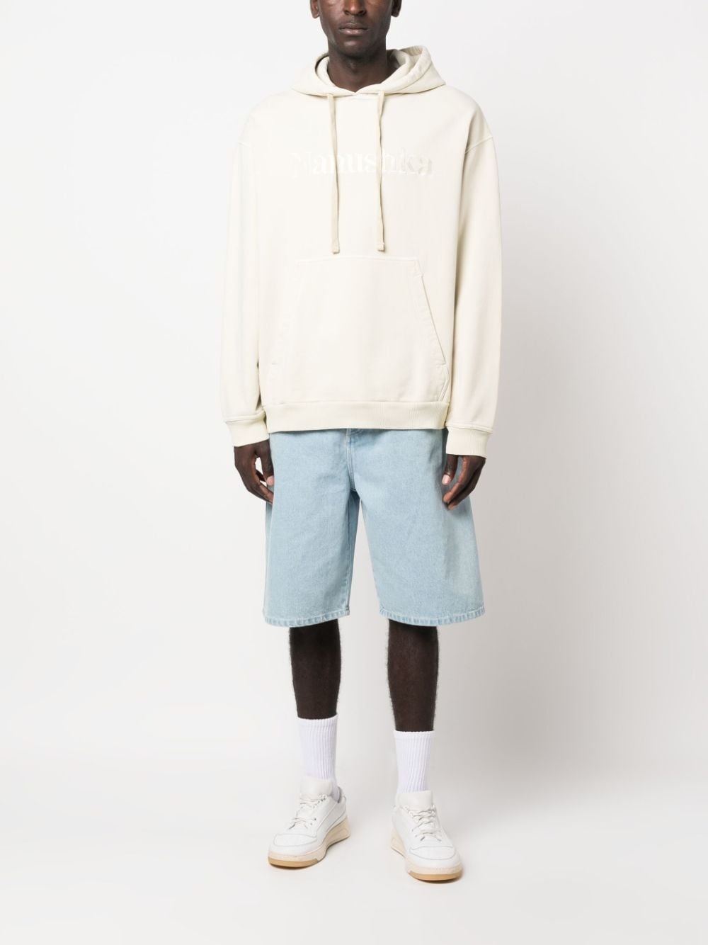 logo-embroidered cotton hoodie - 3