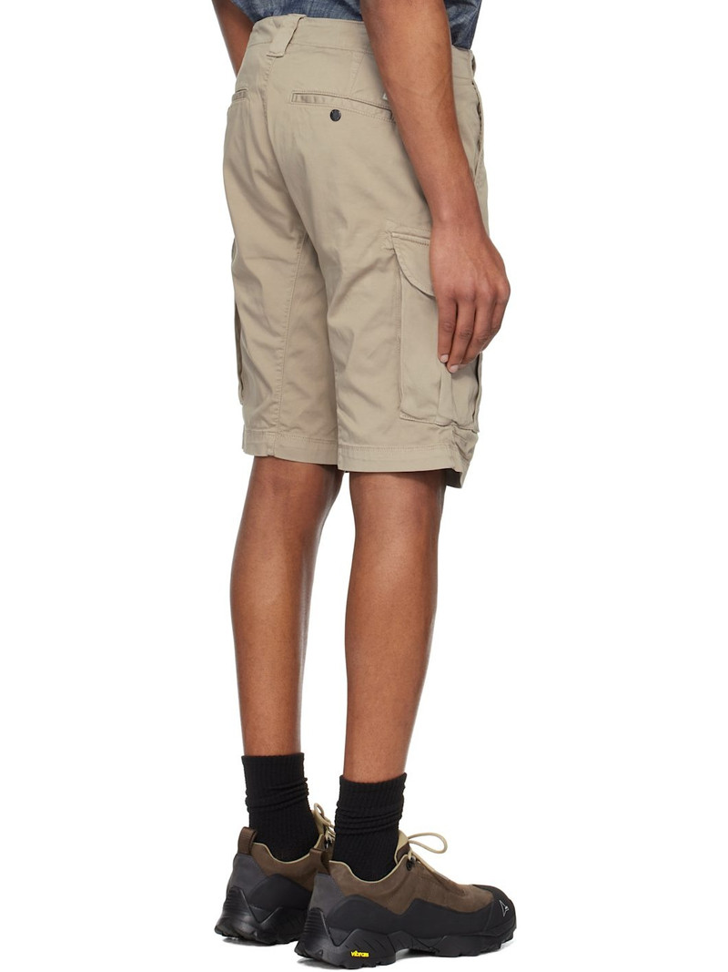 C. P. Company Beige Stretch Sateen Cargo Shorts 3