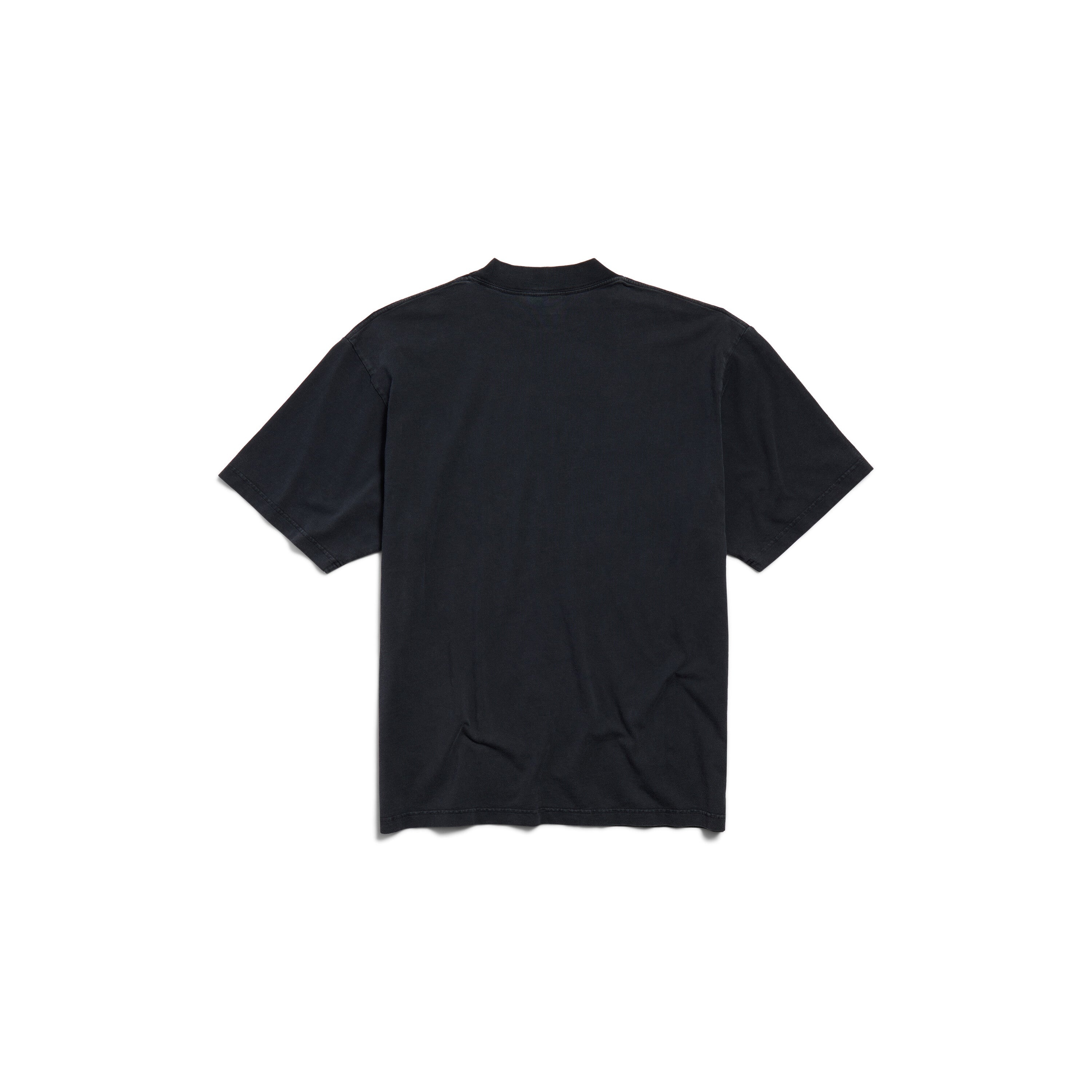 (WMNS) Balenciaga I Love Paris & Balenciaga T-shirt Medium Fit 'Black Faded' 764235TRVU91041 - 2