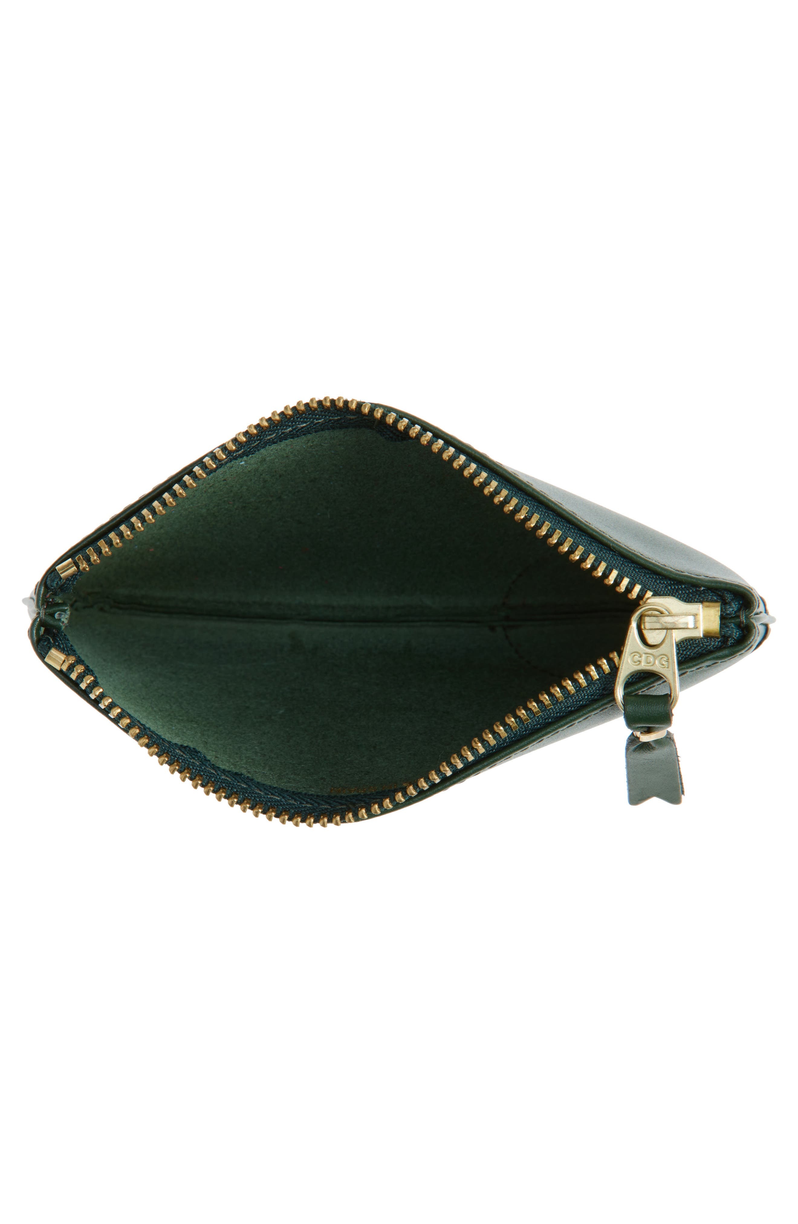 Comme des Garçons Wallets Small Classic Leather Zip-Up Pouch in Bottle Green at Nordstrom - 2