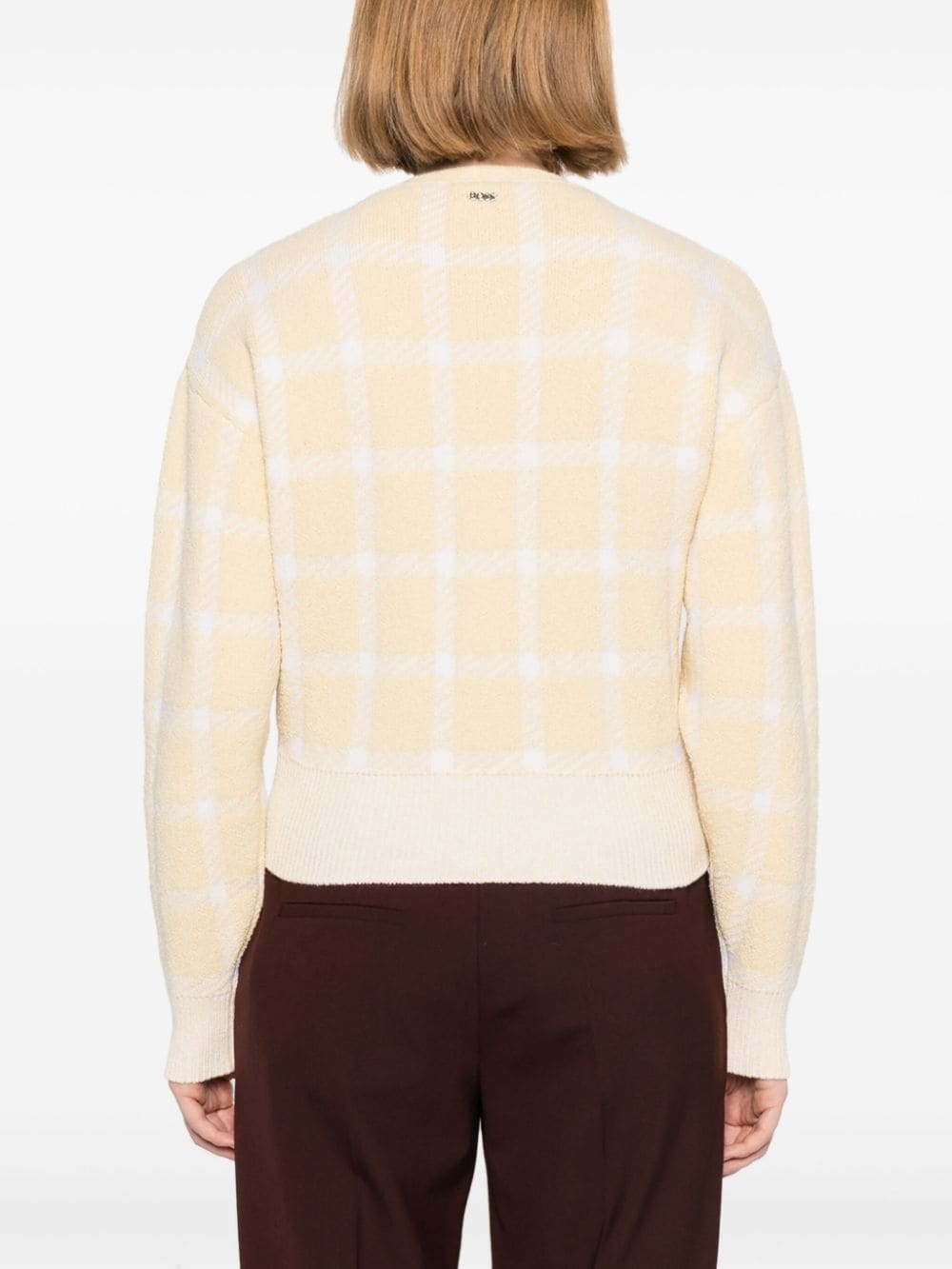 tartan knitted cardigan - 4