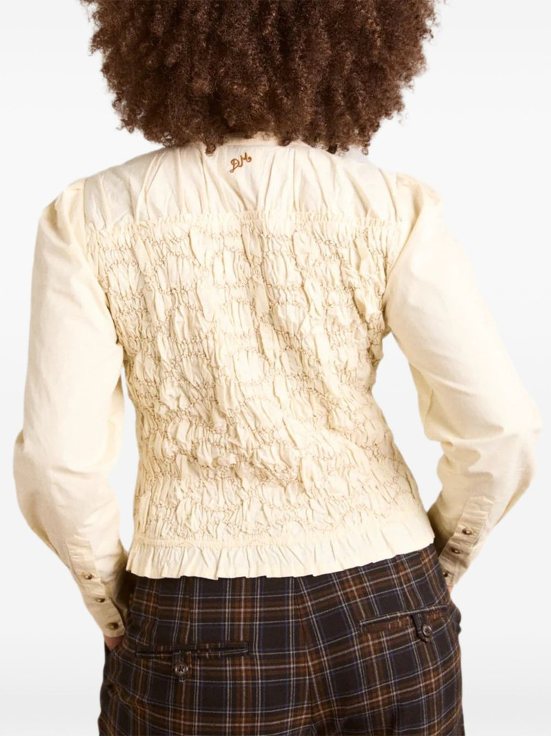 DAMSON MADDER. Elliana smocked button-up shirt outlook