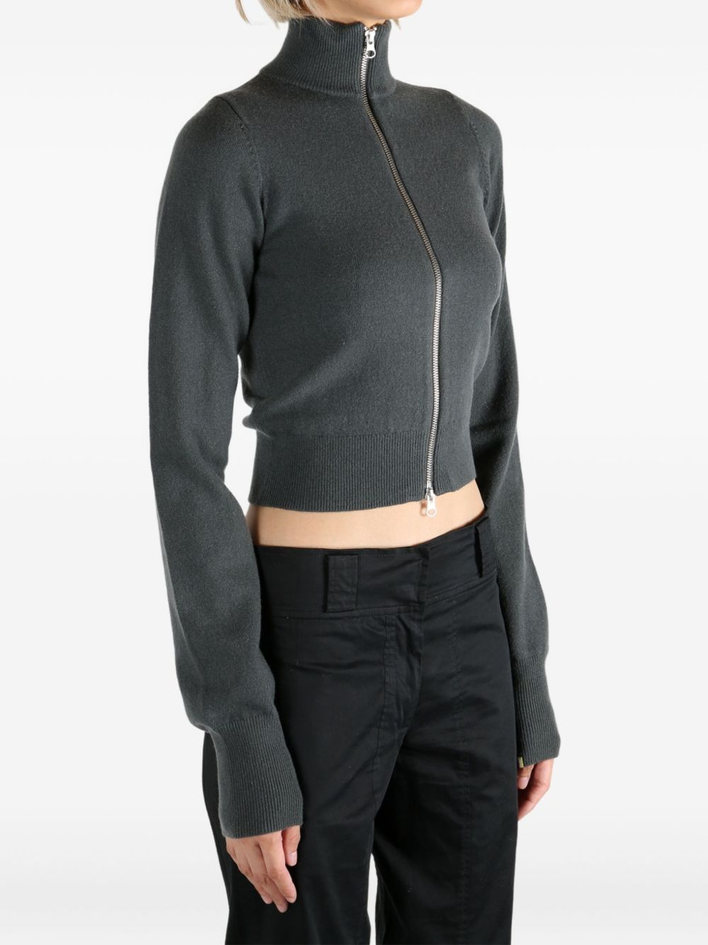 n°302 zip-neck cropped cardigan - 3