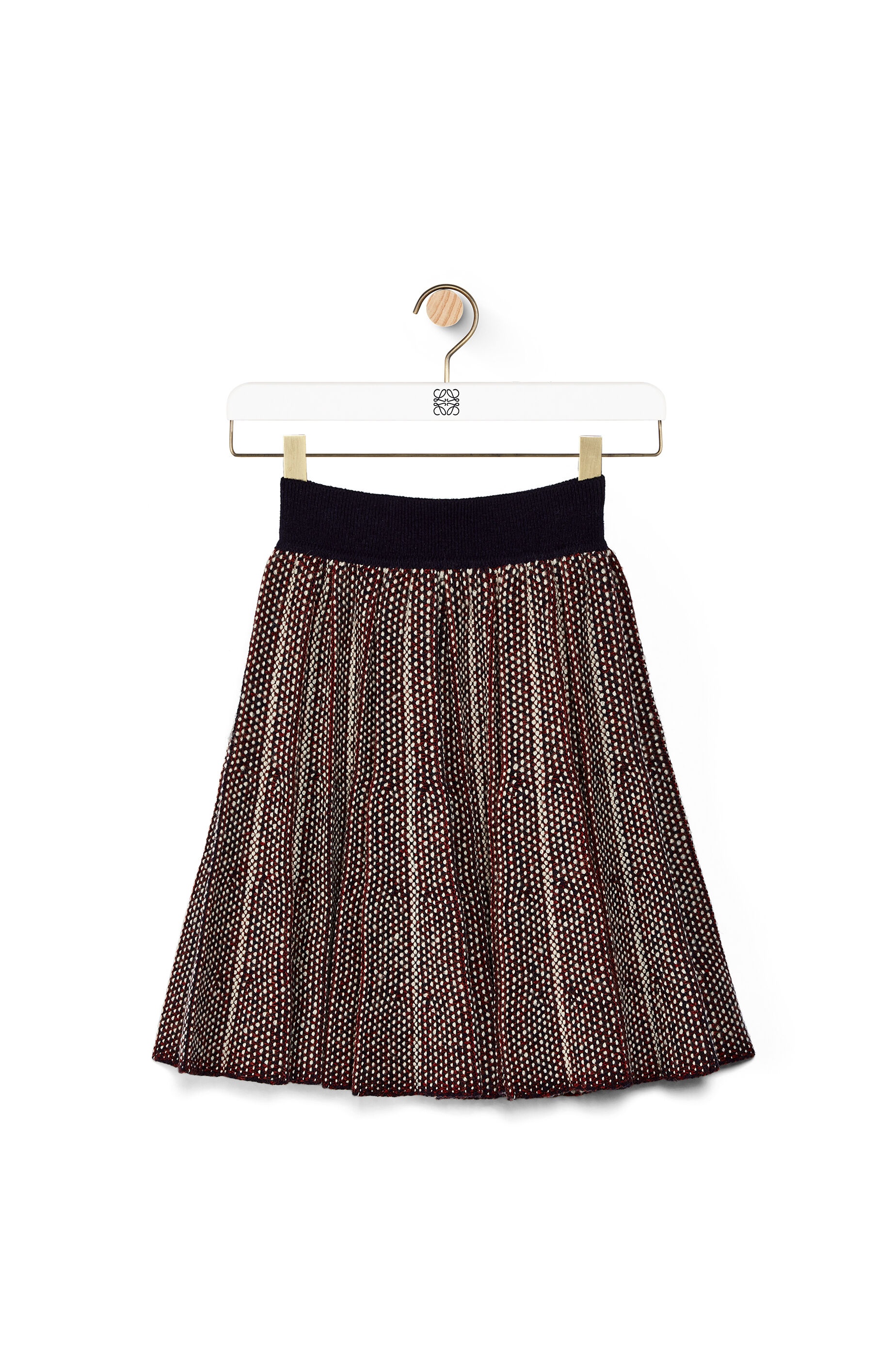 Pleated knit mini skirt in wool - 1