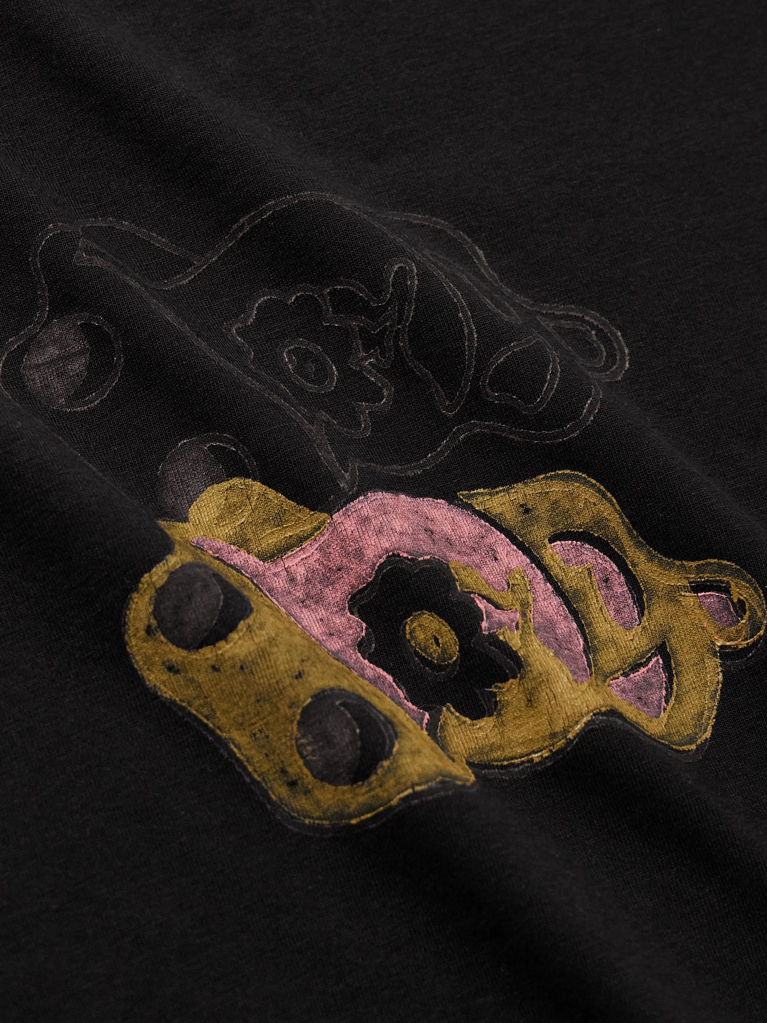 Grateful Printed Organic Cotton-Jersey T-Shirt Black - 4