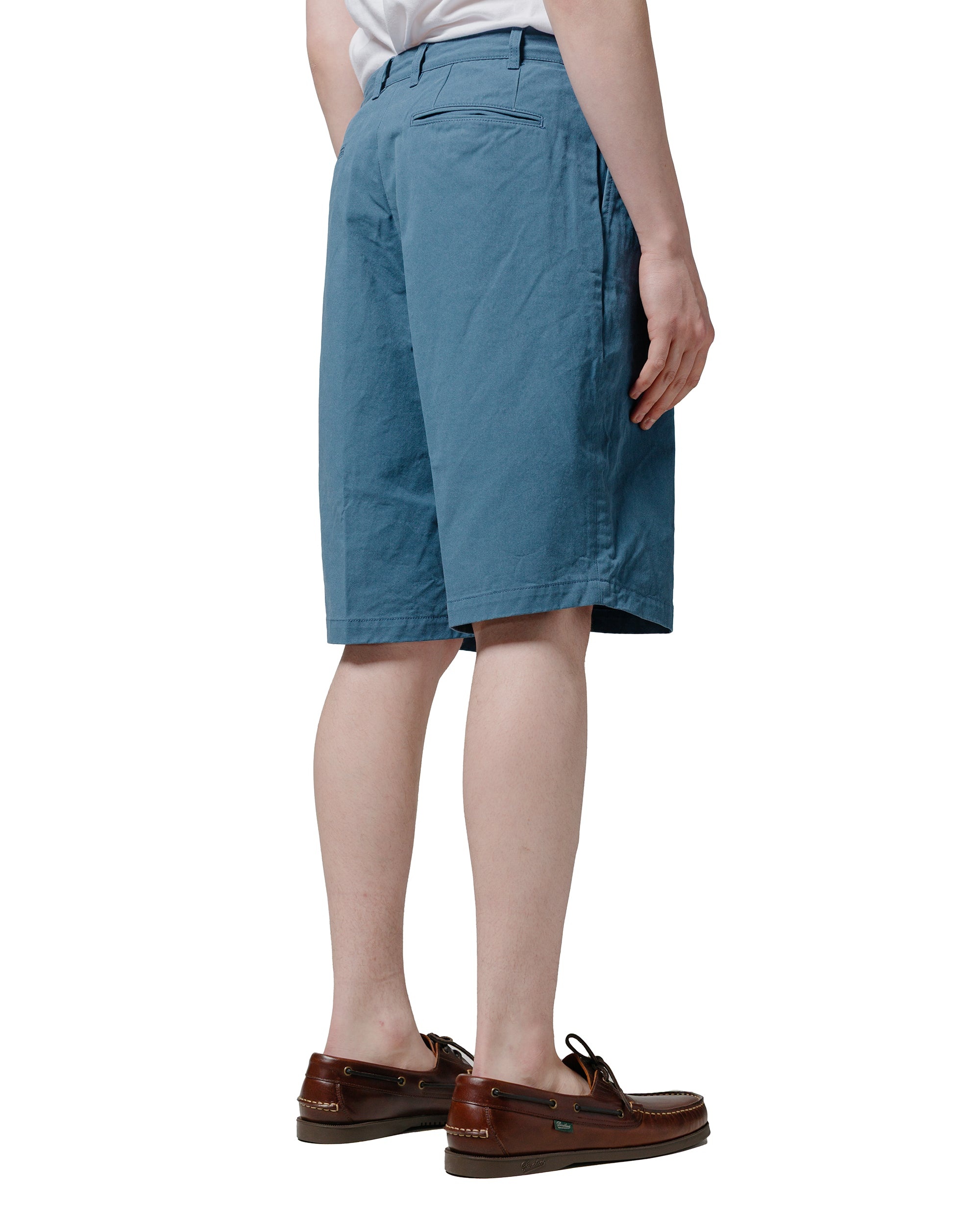 2Pleats Shorts Twill Bio Washed Sax - 3