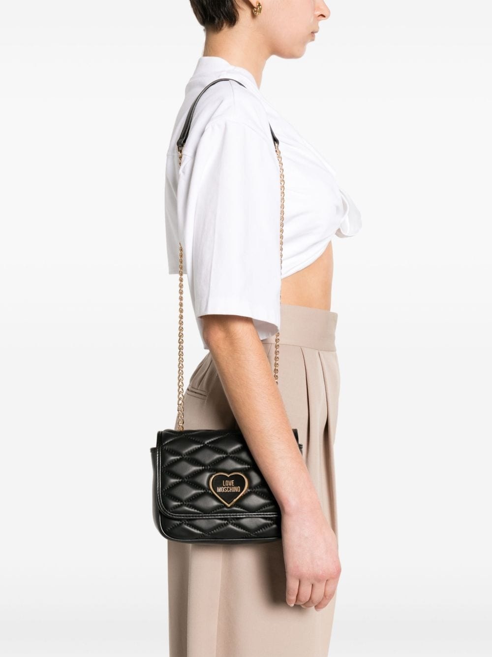logo-lettering matelassÃ© crossbody bag - 2