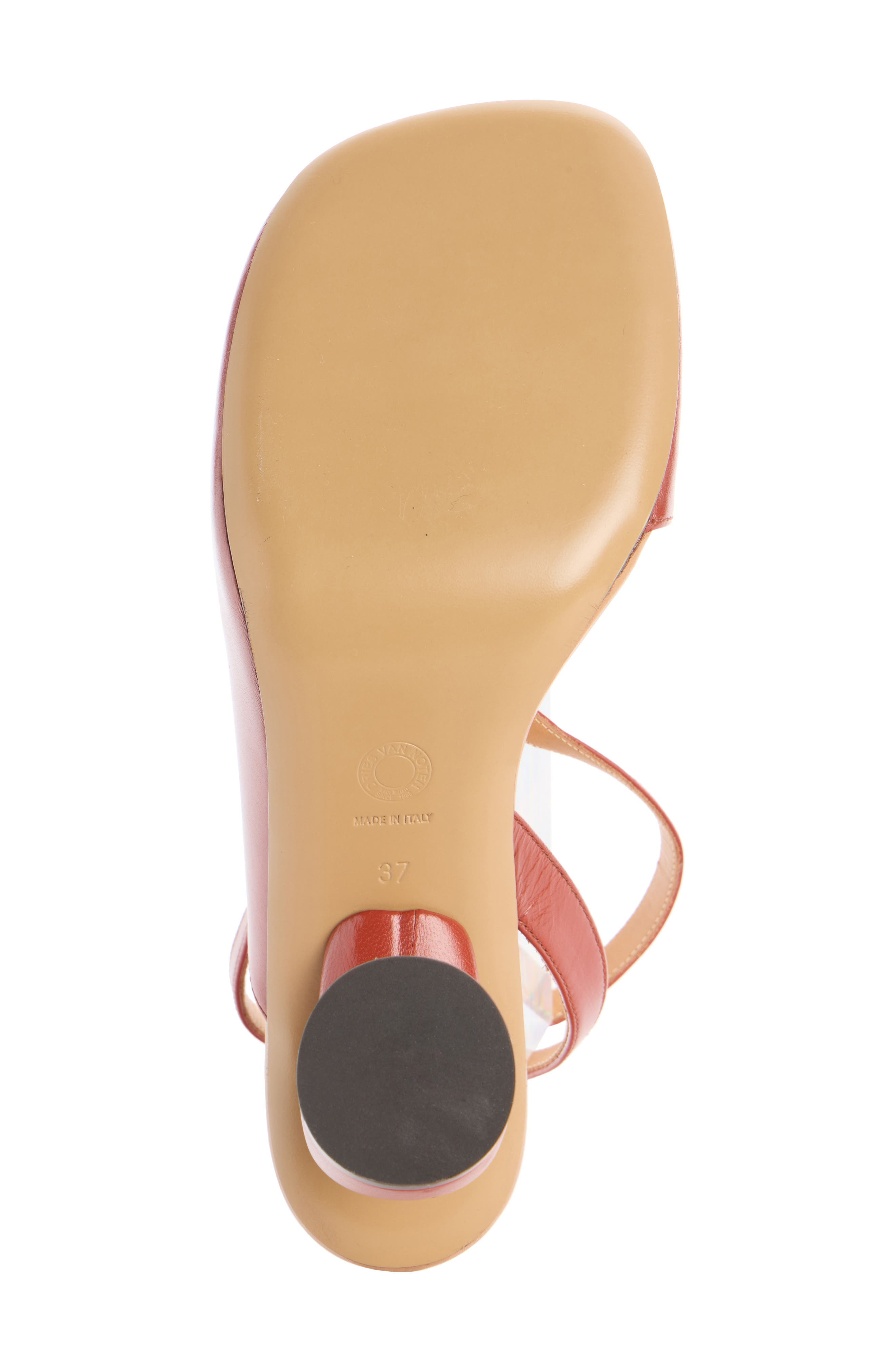 Dries Van Noten Arched Heel Asymmetric Square Toe Pump in Brique 360 at Nordstrom - 5