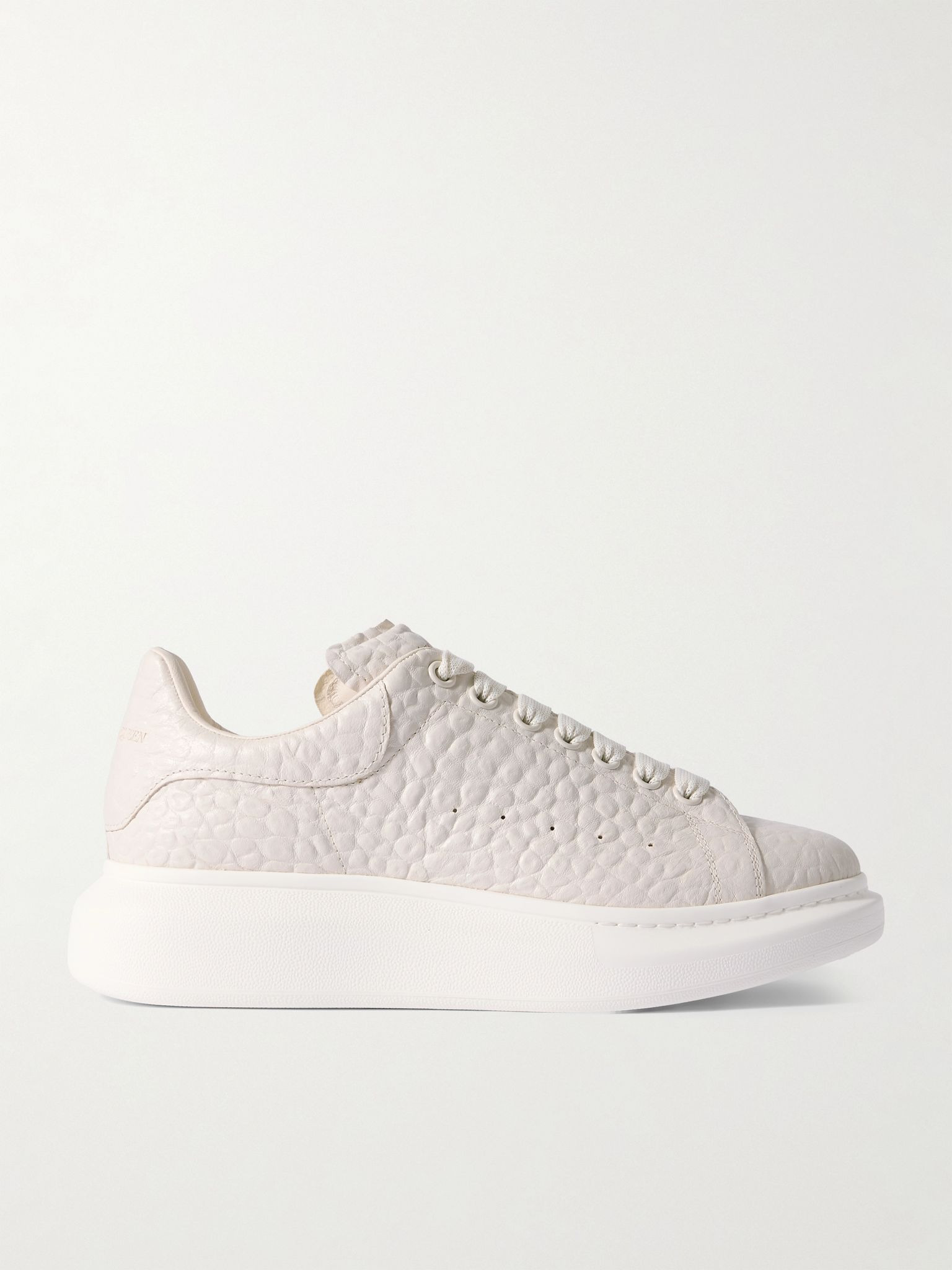 Exaggerated-Sole Textured-Leather Sneakers Off-white - 1