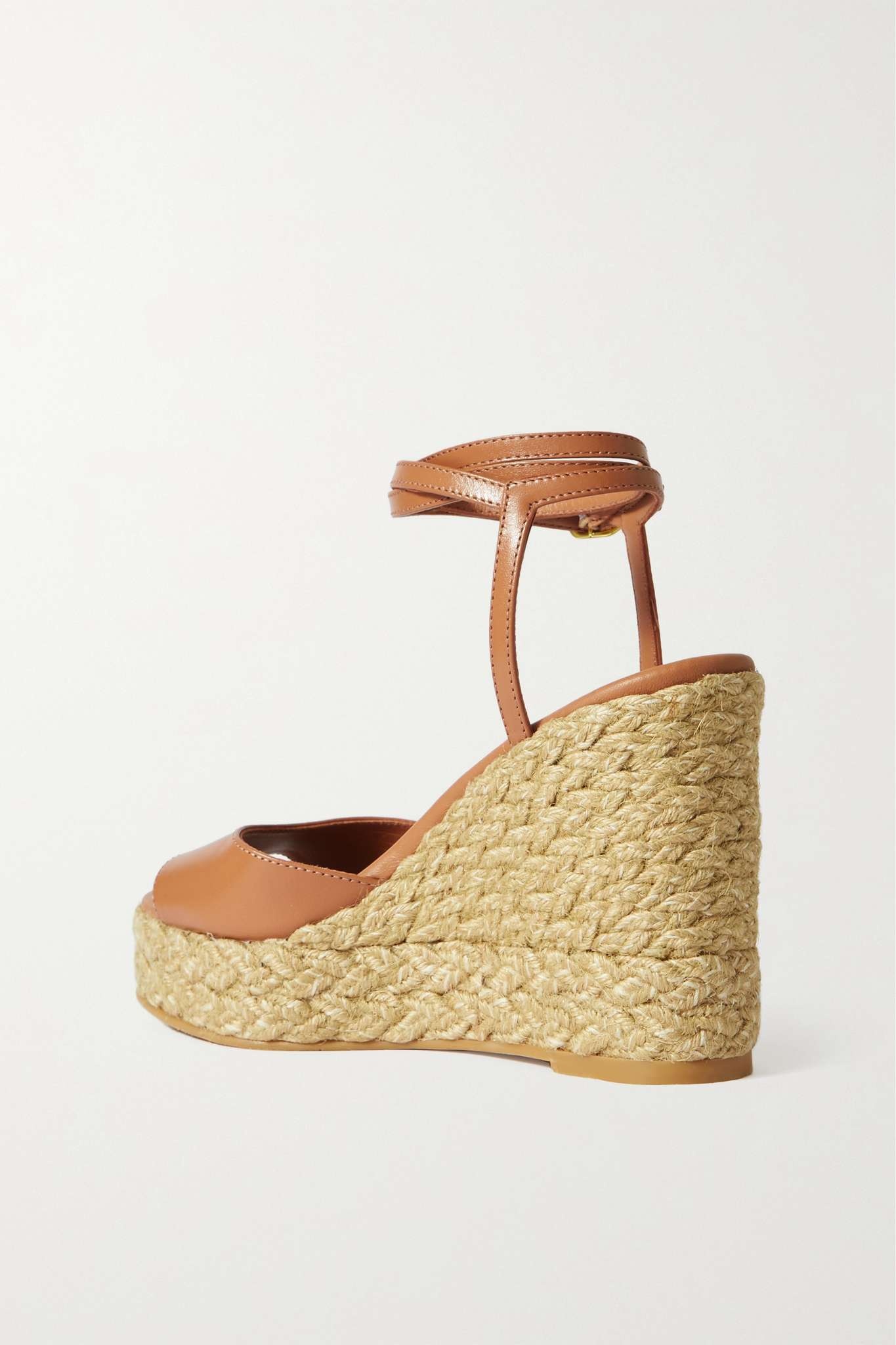 BarelyNude metallic leather espadrille wedge sandals - 3