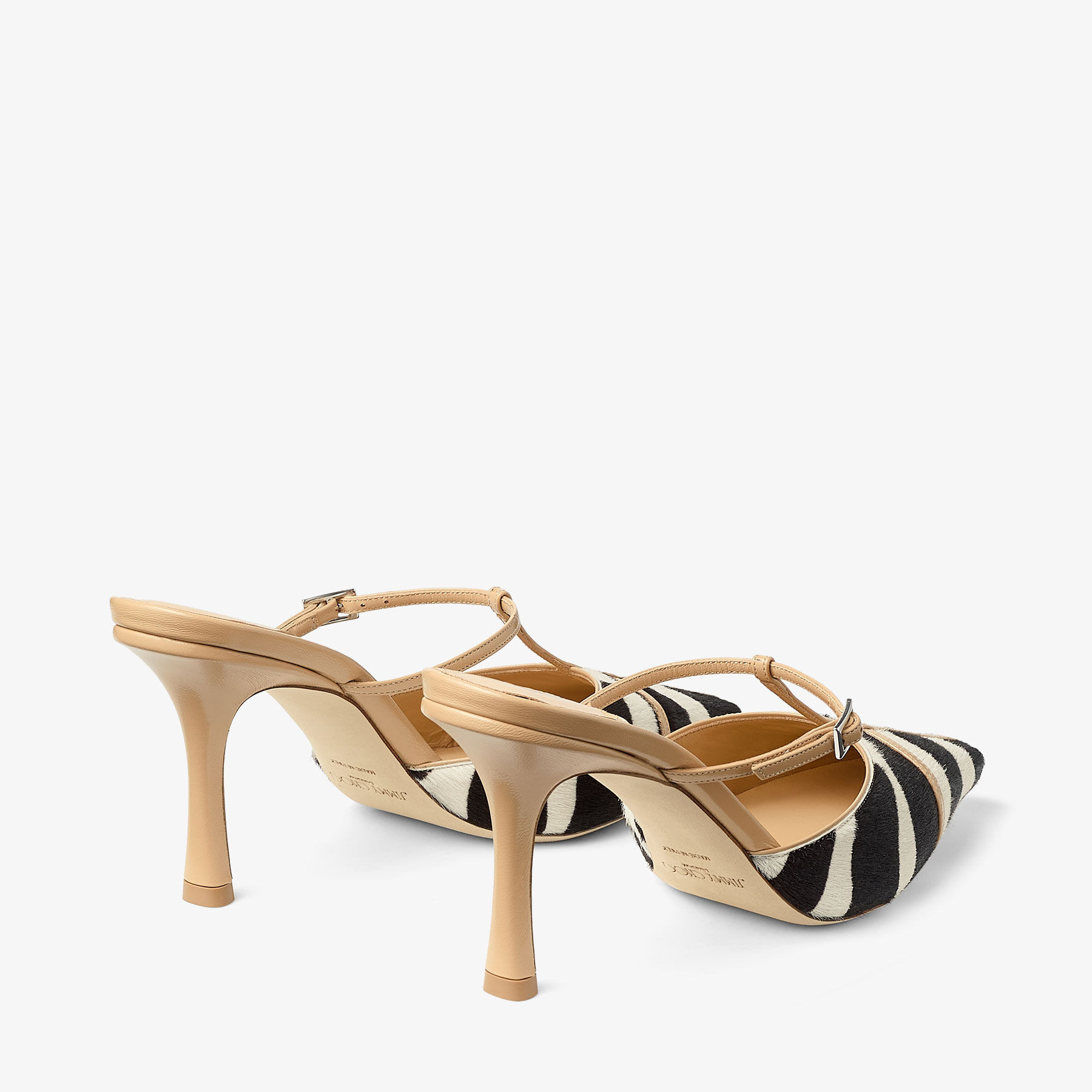 Gloria Mule 85
Natural Zebra Print Pony Leather Mules - 5