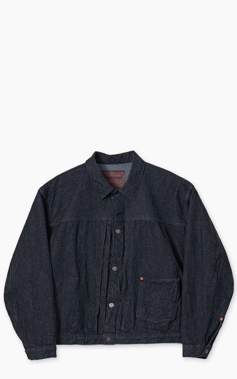KAPTAIN SUNSHINE DENIM TRACKER 1P JACKET ONE WASH BLACK 1