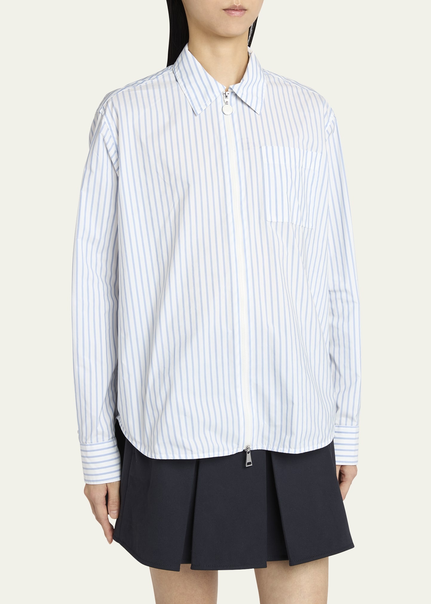 Stripe Long-Sleeve Zip Shirt - 4
