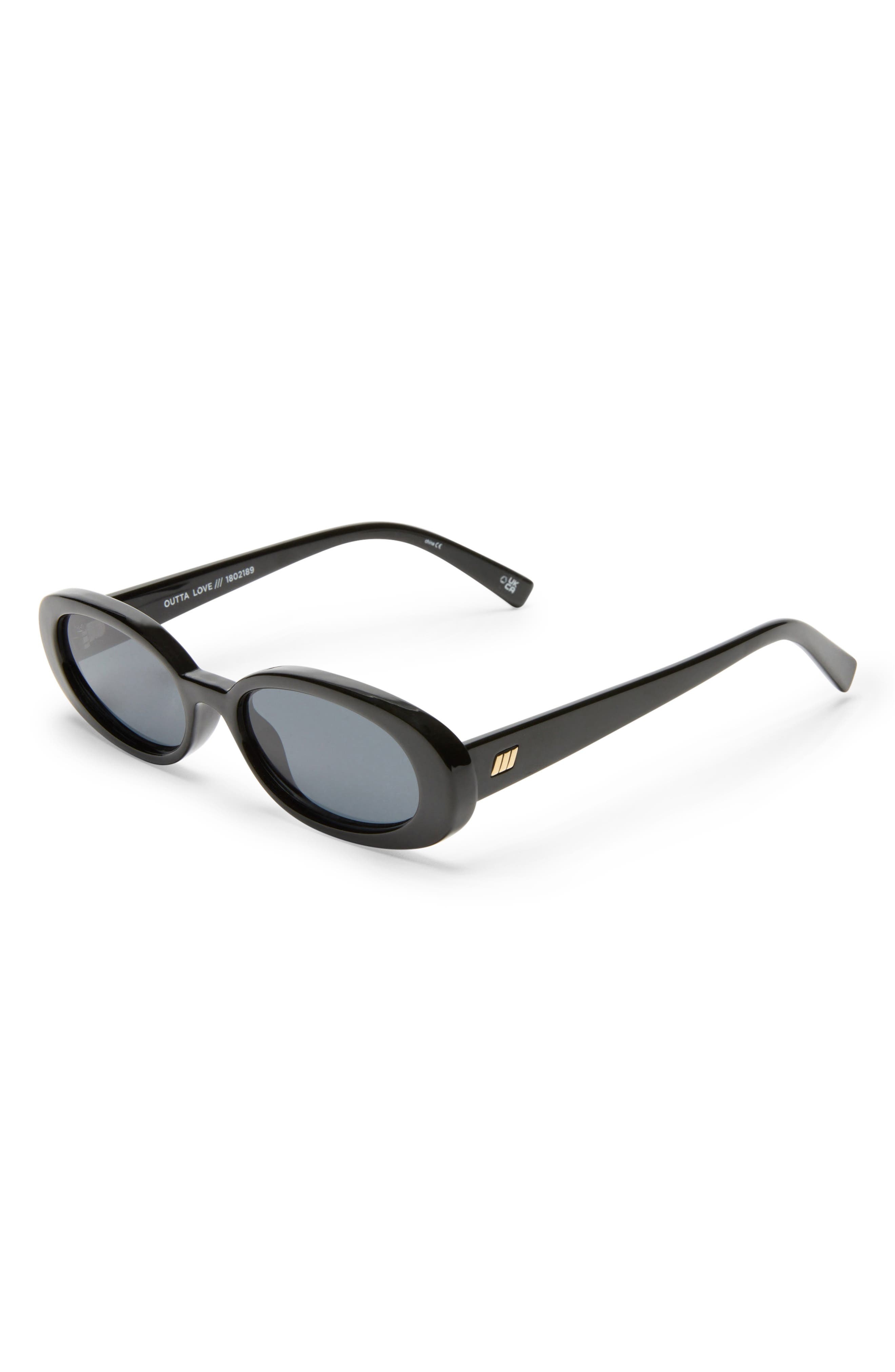 Le Specs Outta Love 51mm Oval Sunglasses in Black /Smoke Mono at Nordstrom - 2
