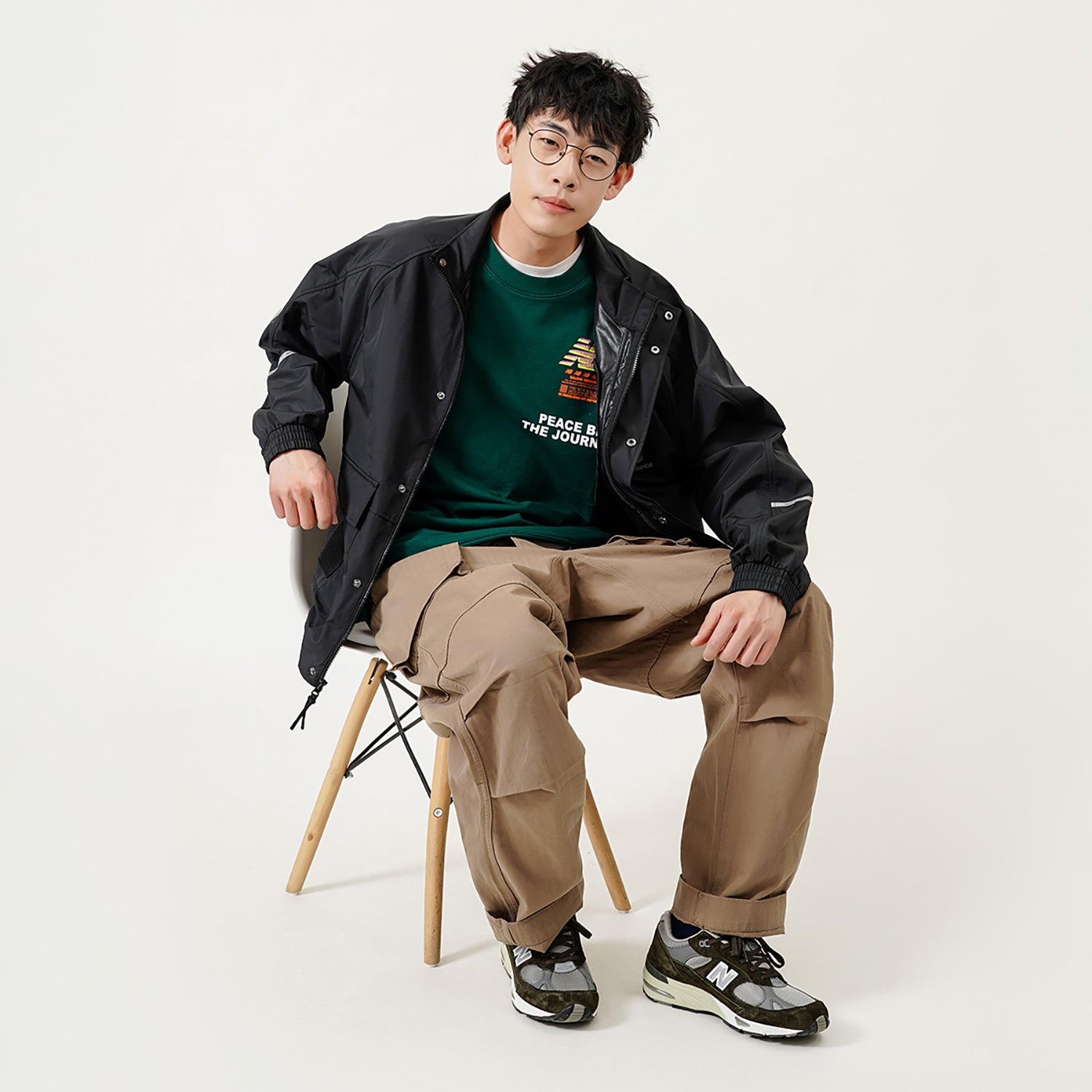 New Balance Men's New Balance Solid Color Woven Stand Collar Jacket Autumn Black AMJ21358-BK - 4