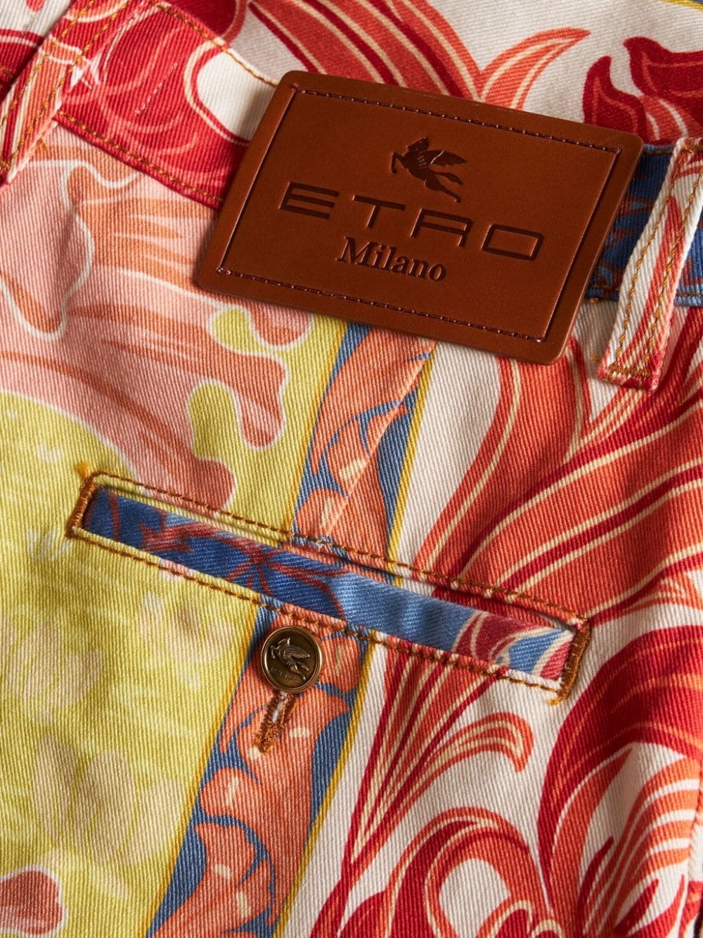 graphic-print twill shorts - 6