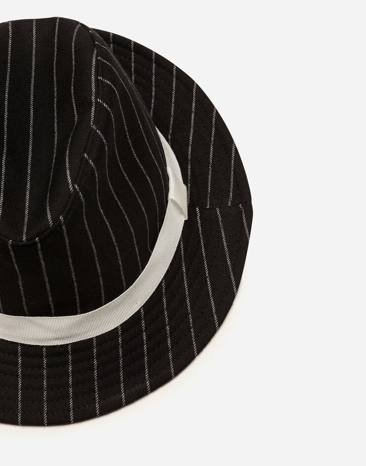 Pinstripe woolen fabric fedora hat - 2