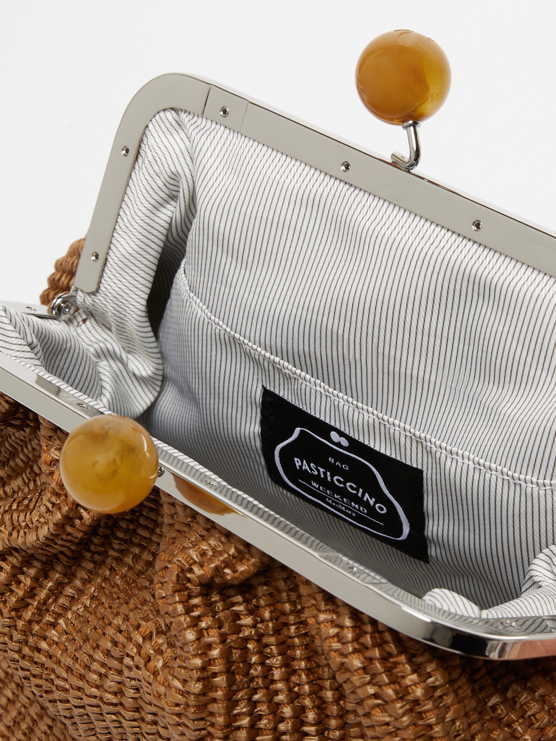 FORTUNA Medium raffia-effect Pasticcino bag - 6