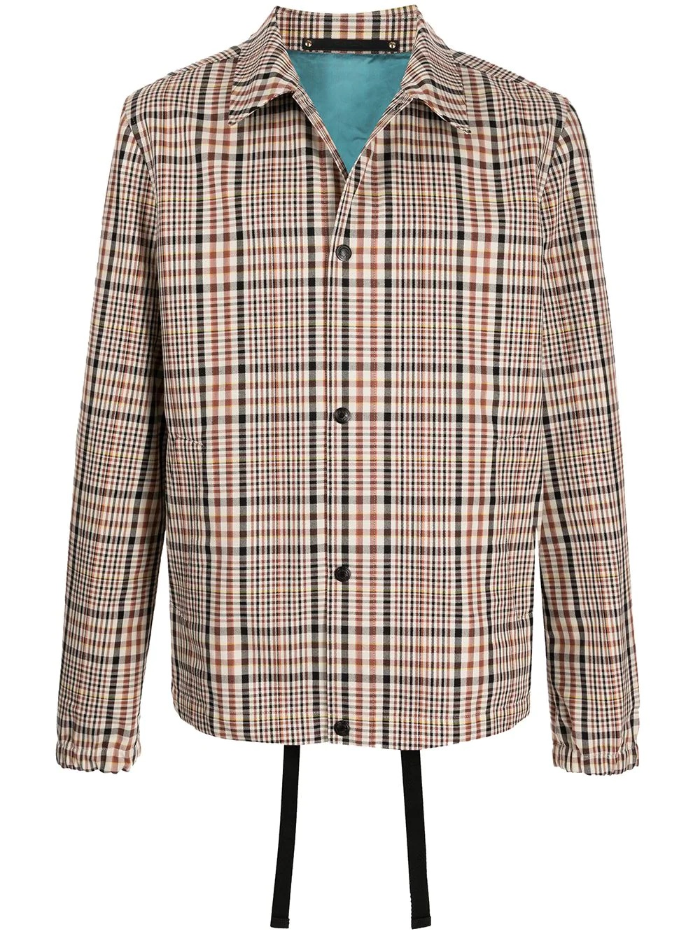 checked cotton shirt jacket - 1