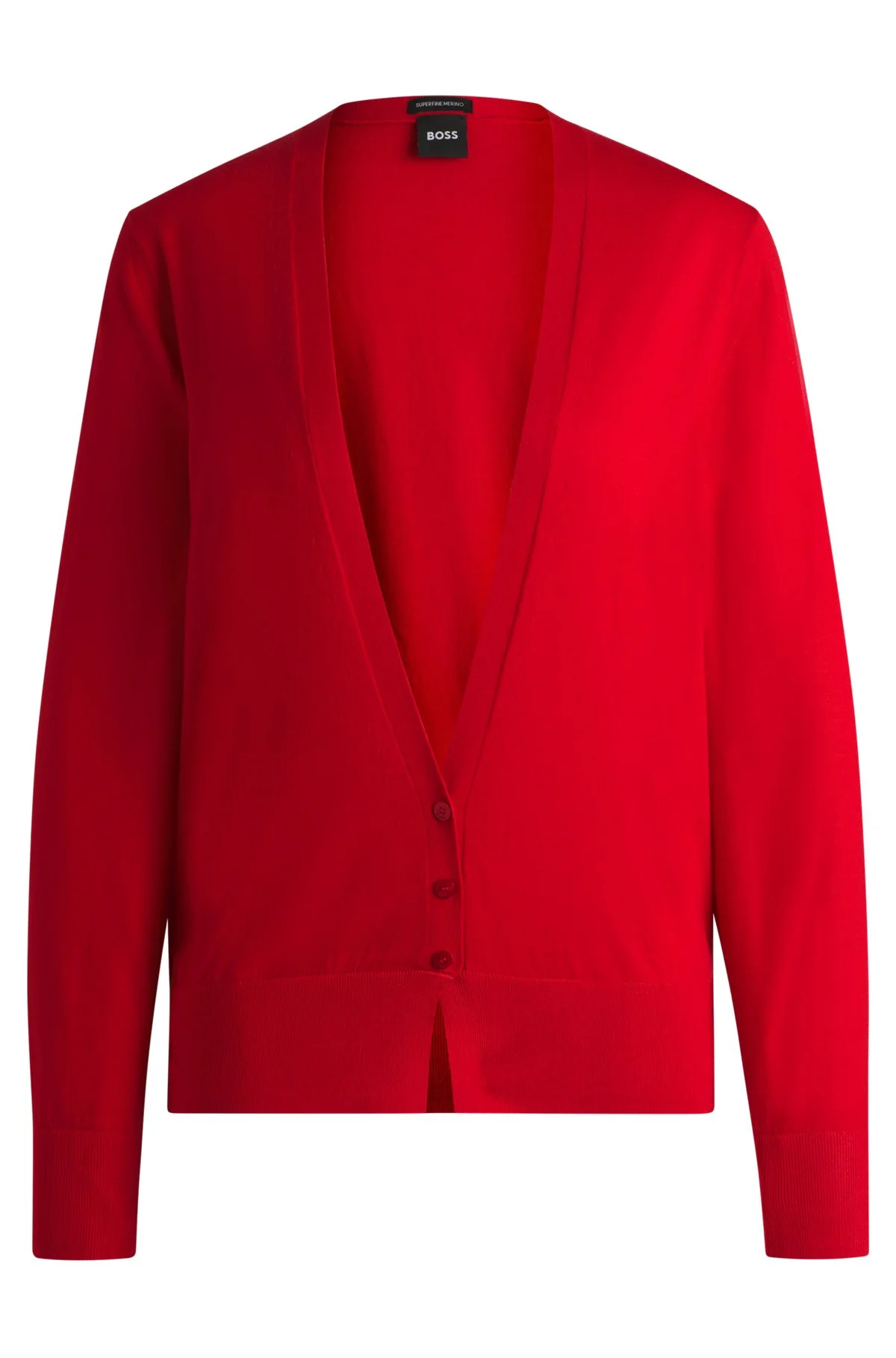 V-NECK KNITTED CARDIGAN IN WOOL - 1