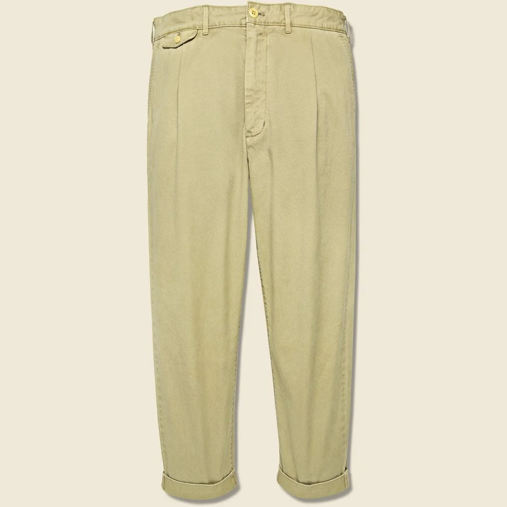 Standard Pleated Chino - Khaki - 1