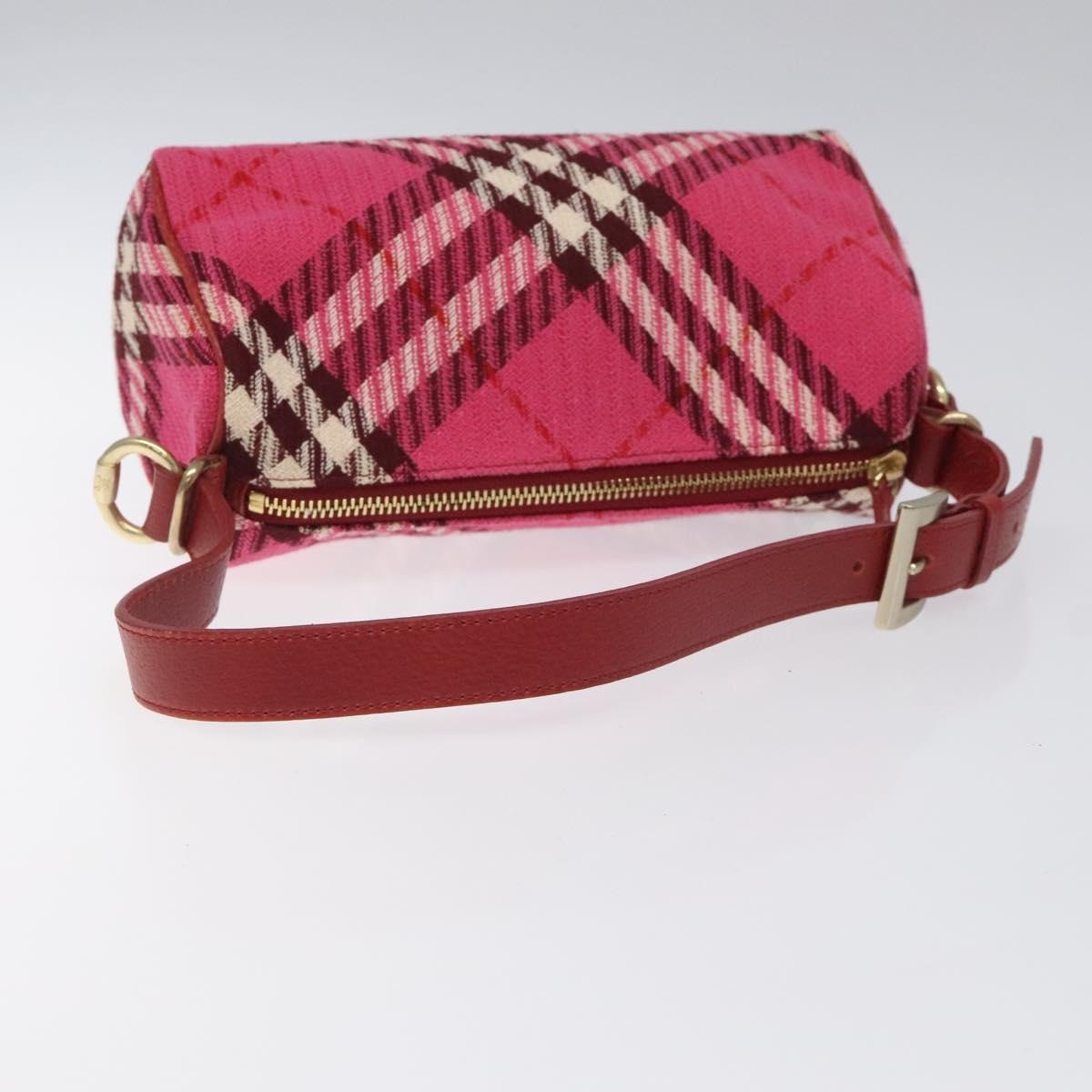 Burberry Nova Check Blue Label Hand Bag Canvas Pink Gold - 7