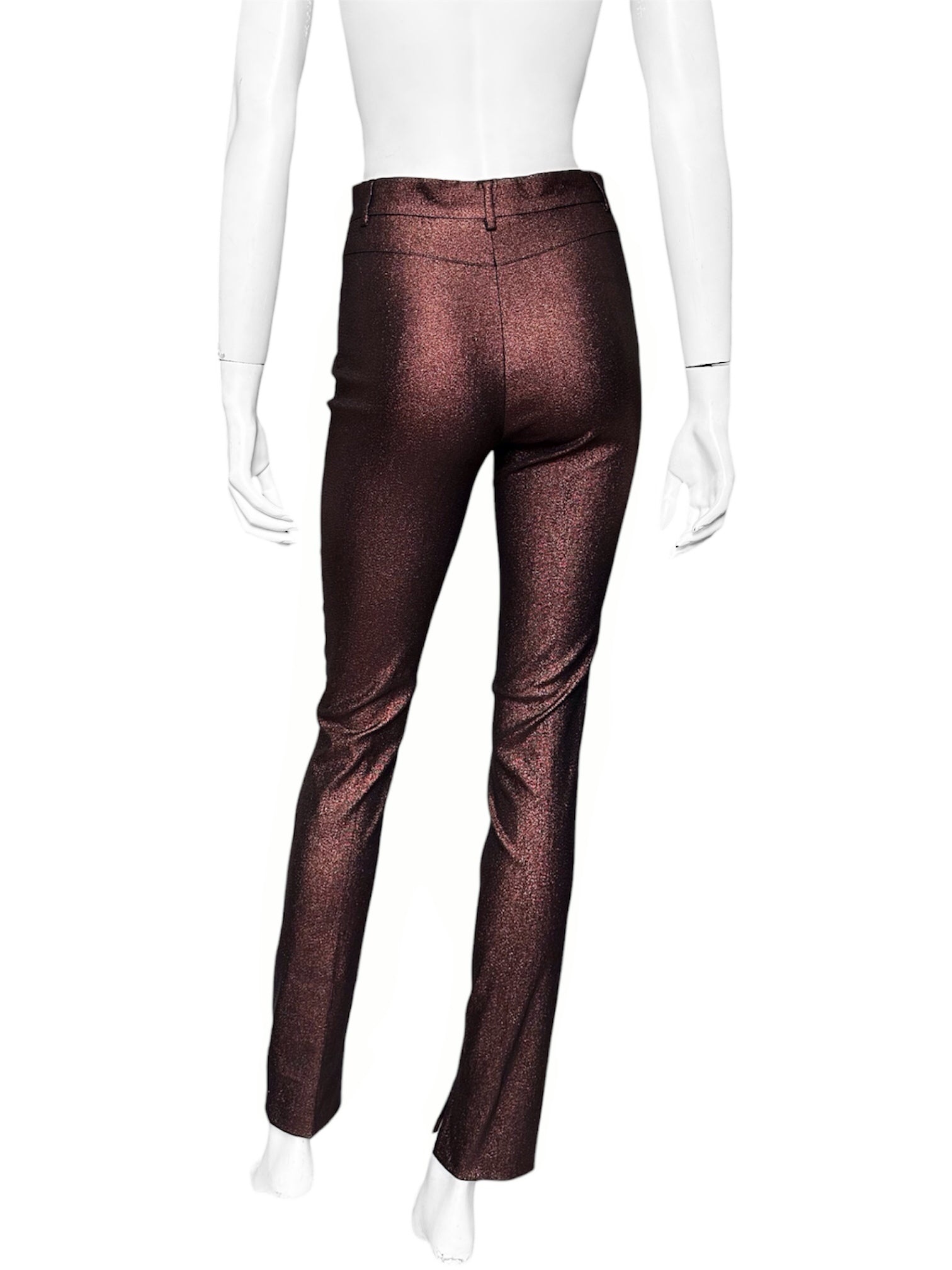 Gucci Spring 1997 Tom Ford Metallic Brown Glitter Lurex Pants 40 - 7