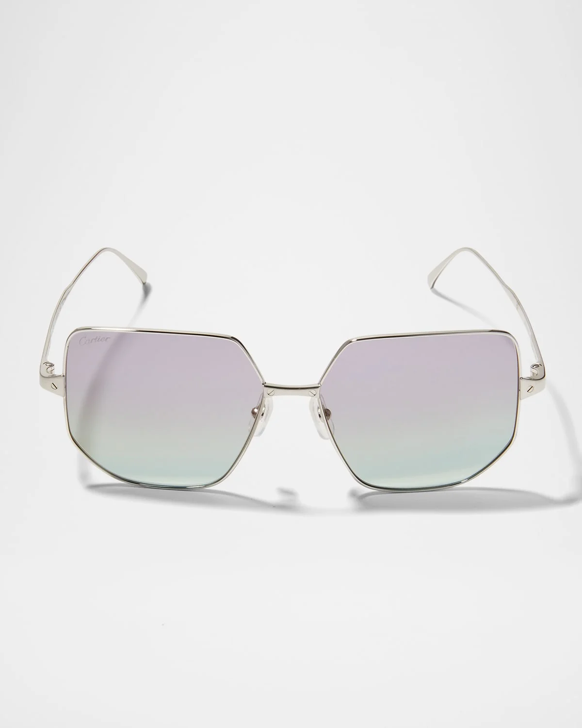Oversized Square Metal Sunglasses - 1