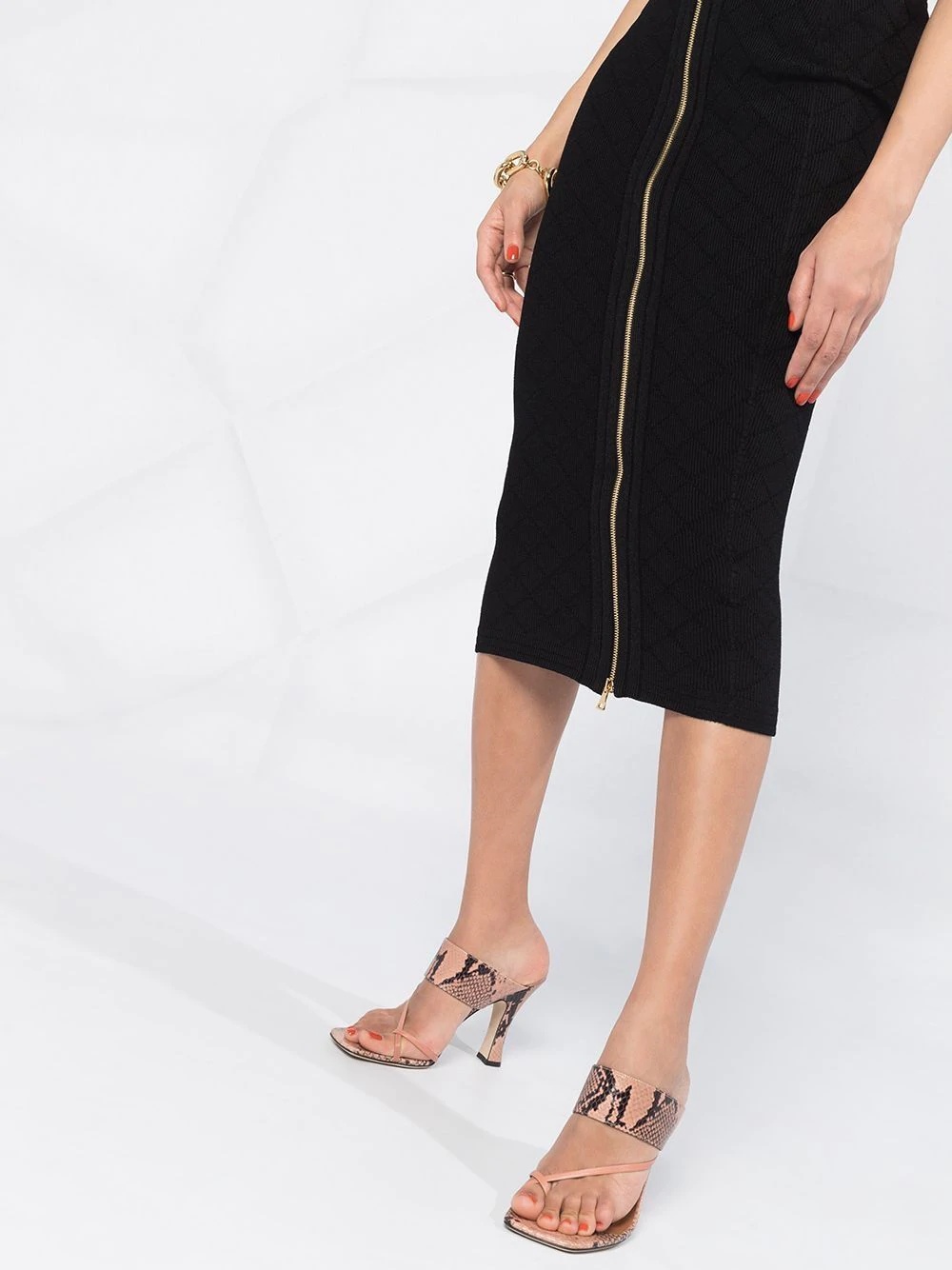 high-waisted zip pencil skirt - 5