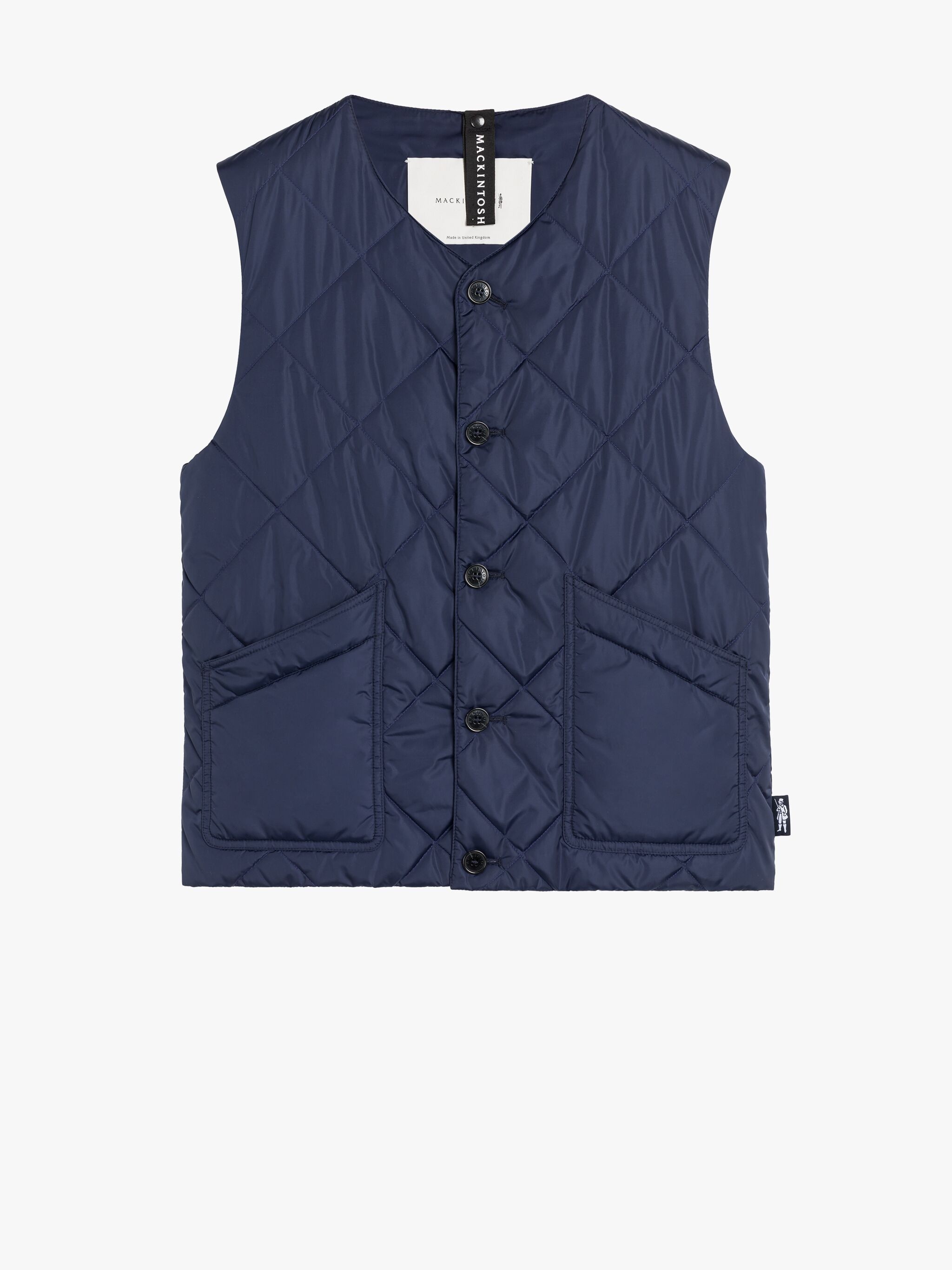 NEW HIG BLUE NYLON QUILTED LINER VEST - 1