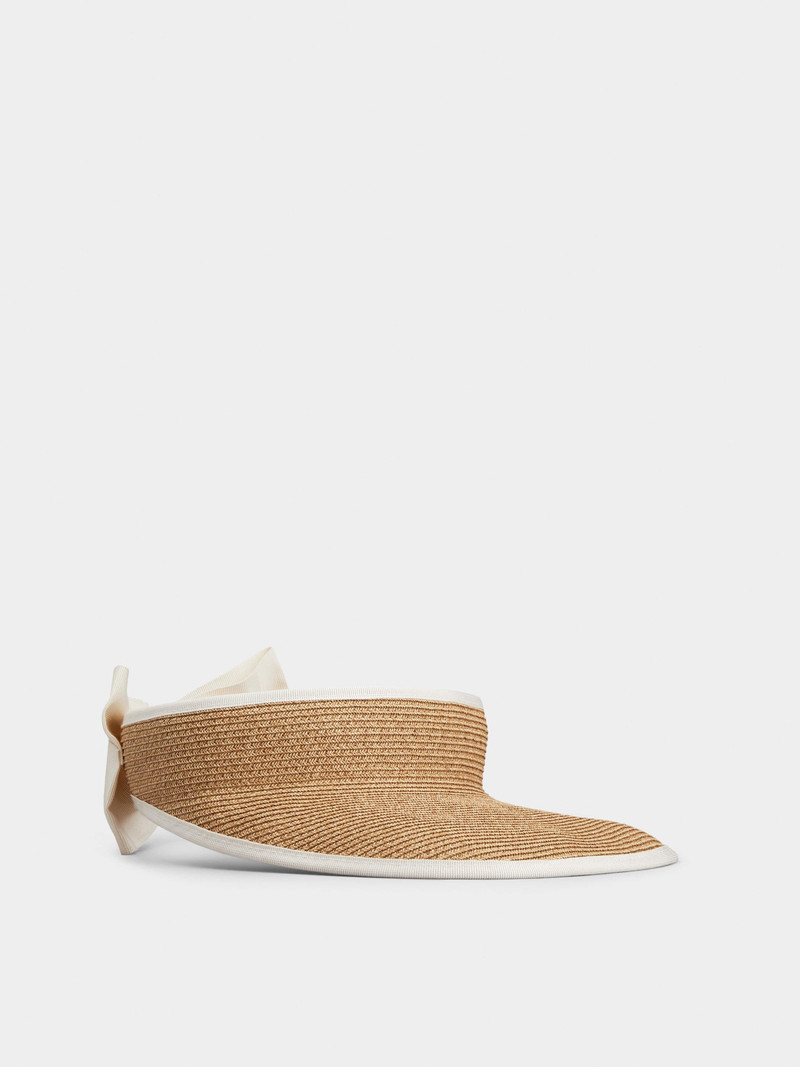 Broche Vivier Buckle Visor in Straw 4