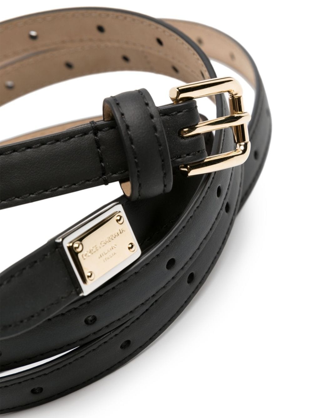 buckled leather belt - 2